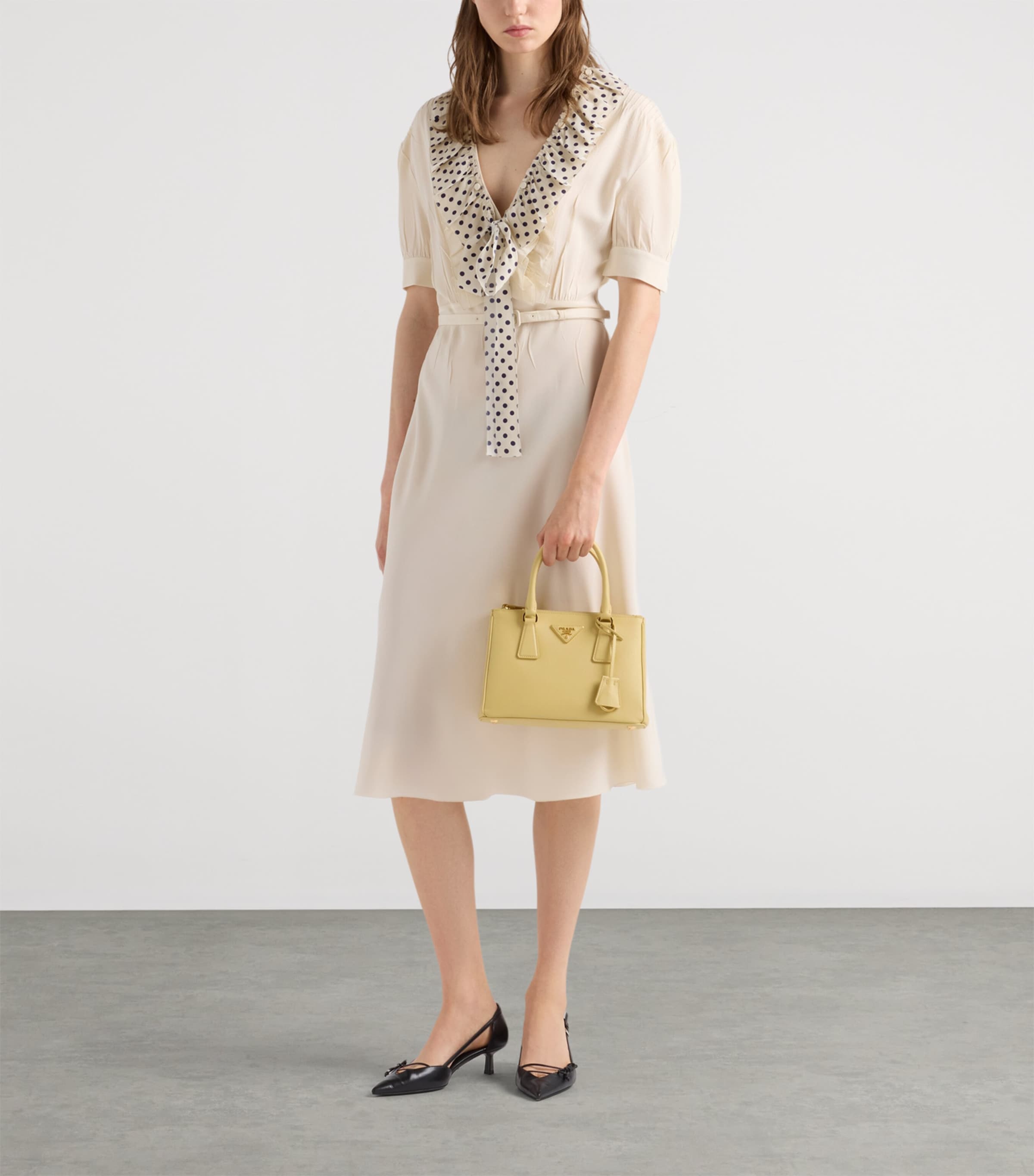 Prada Small Leather Galleria Top-Handle Bag Yellow Image 2