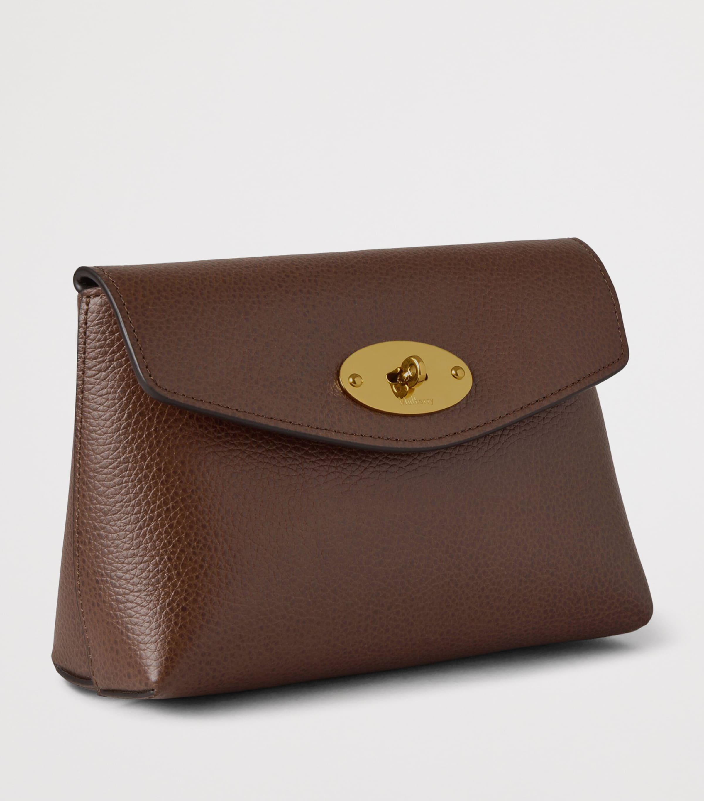 Leather Darley Cosmetic Pouch OAK Image 2