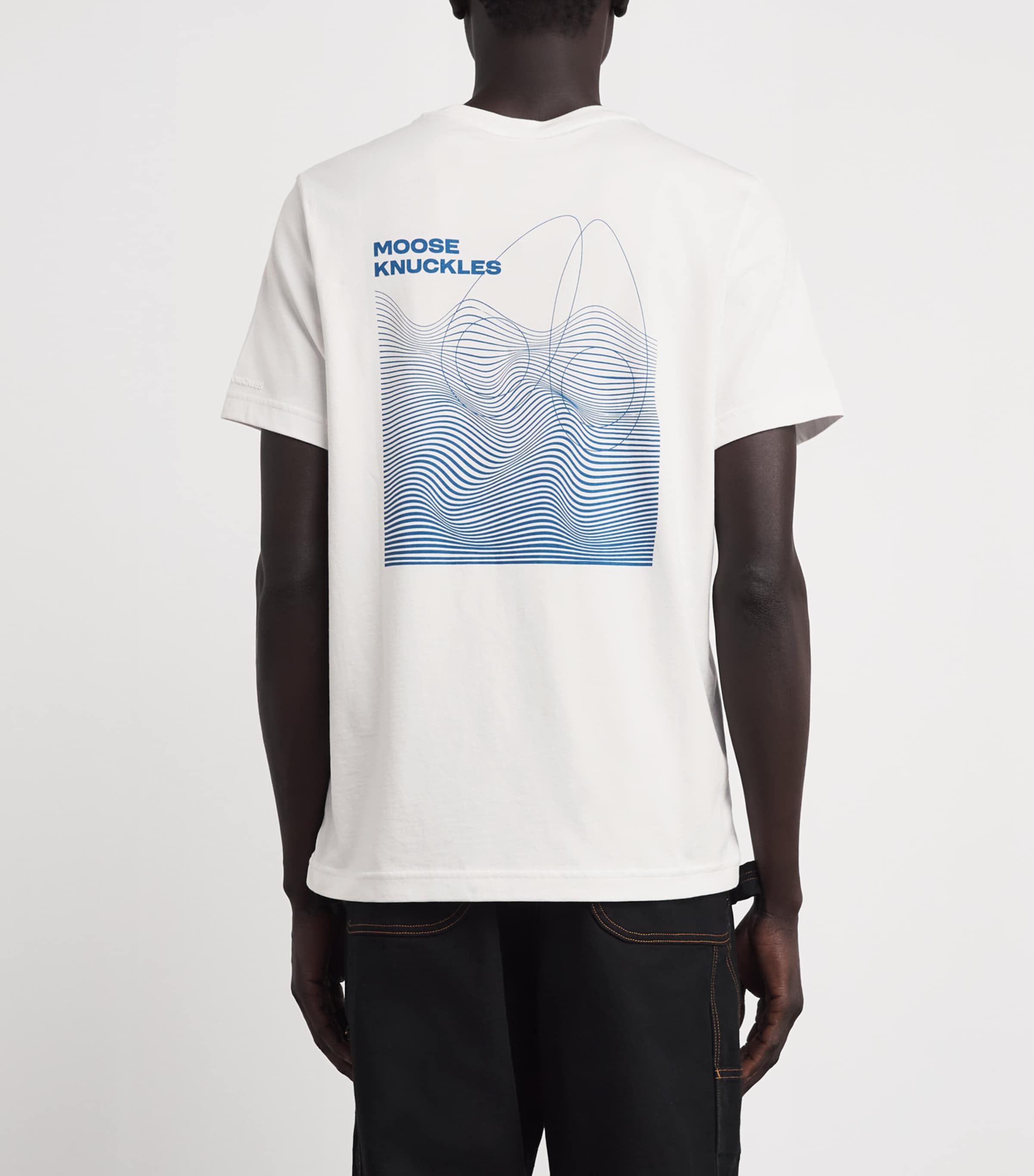Moose Knuckles Mens Pima Cotton Logo Print T-Shirt Milky Way Image 5
