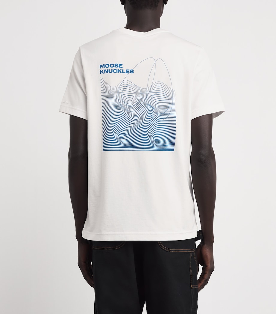 Moose Knuckles Mens Pima Cotton Logo Print T-Shirt Milky Way Image 5