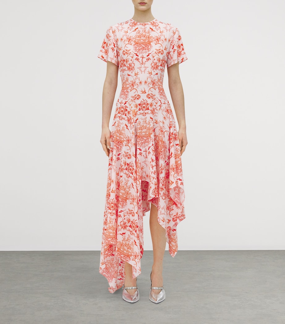Silk Sailor-Tattoo Asymmetric Maxi Dress 5138 Image 2