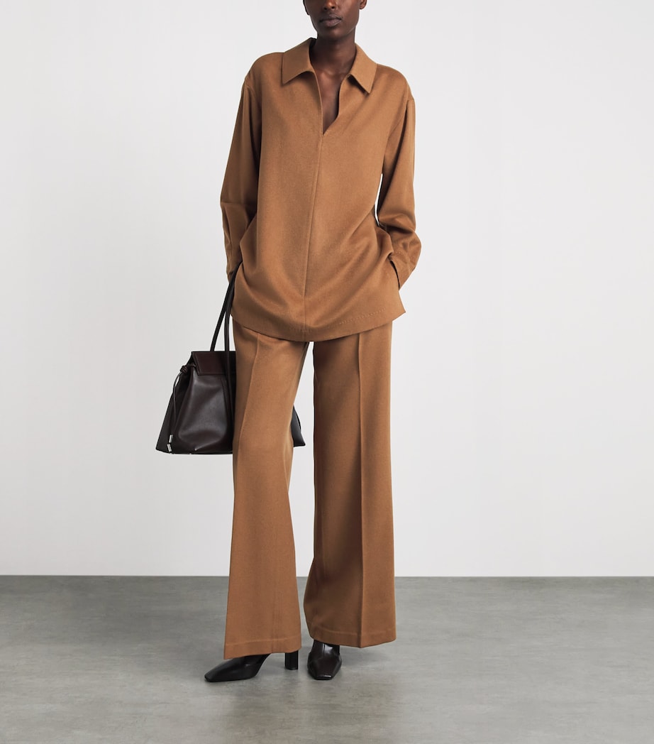 Lafayette 148 Womens Camel Hair Pullover Blouse Vicuna Image 2