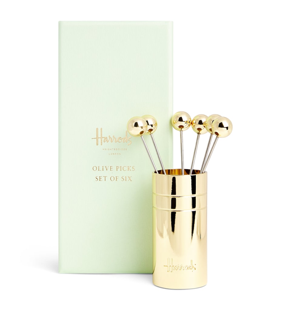 Harrods Stainless Steel Olive Picks (Set of 6) Gold