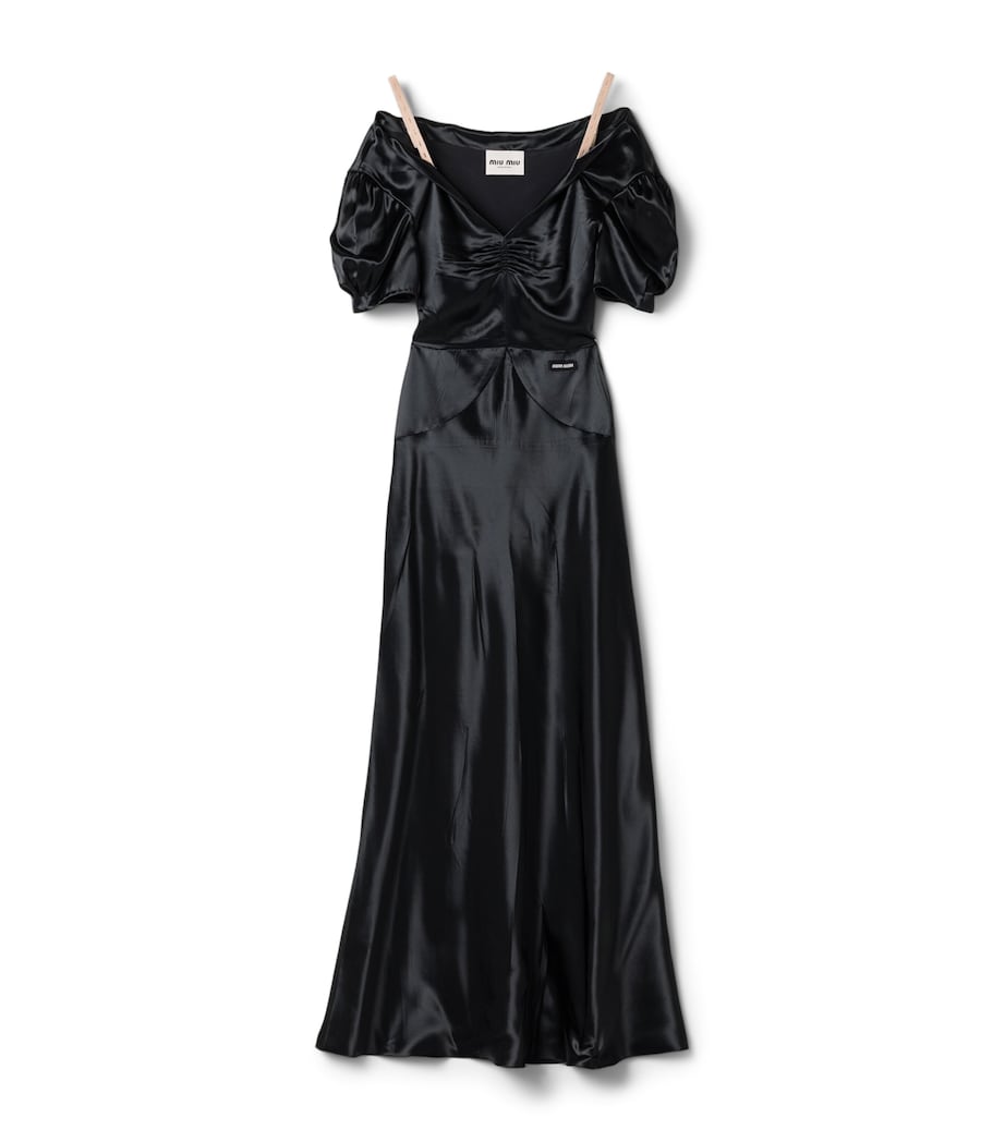 Miu Miu Womens Satin Maxi Dress Image 1