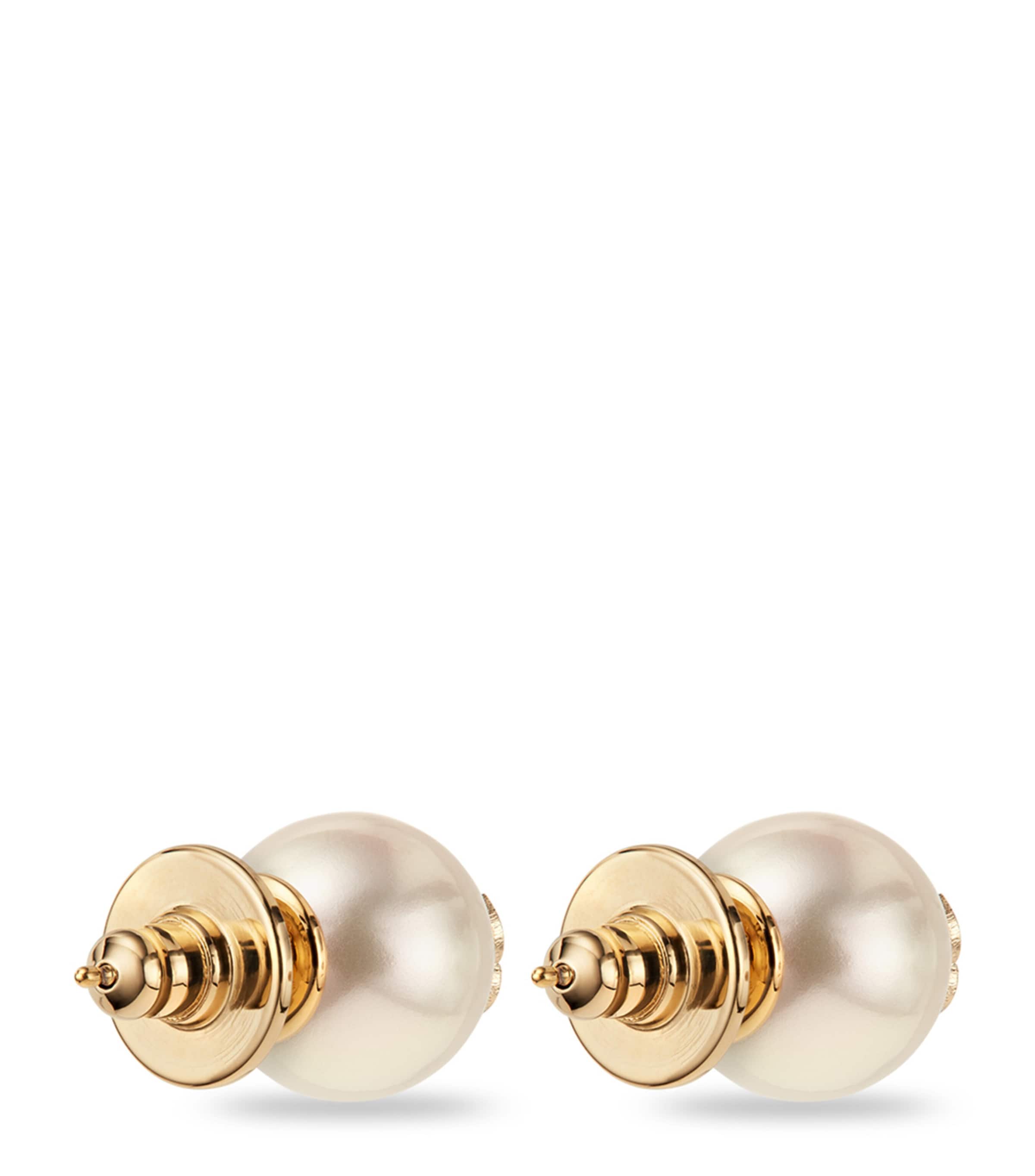 JC Logo Stud Earrings GOLD/WHITE Image 5