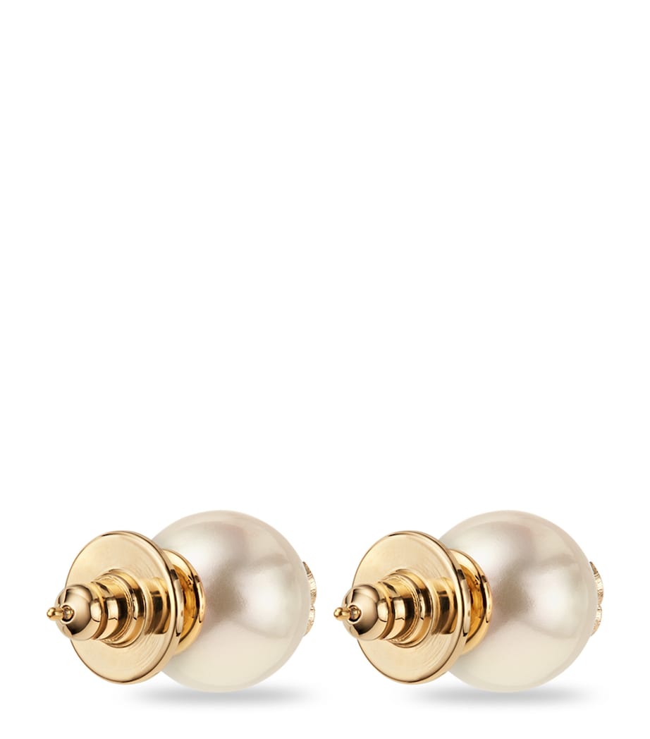JC Logo Stud Earrings GOLD/WHITE Image 5