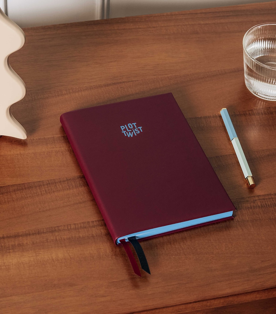 Leather Plot Twist Lined Notebook RED Image 4