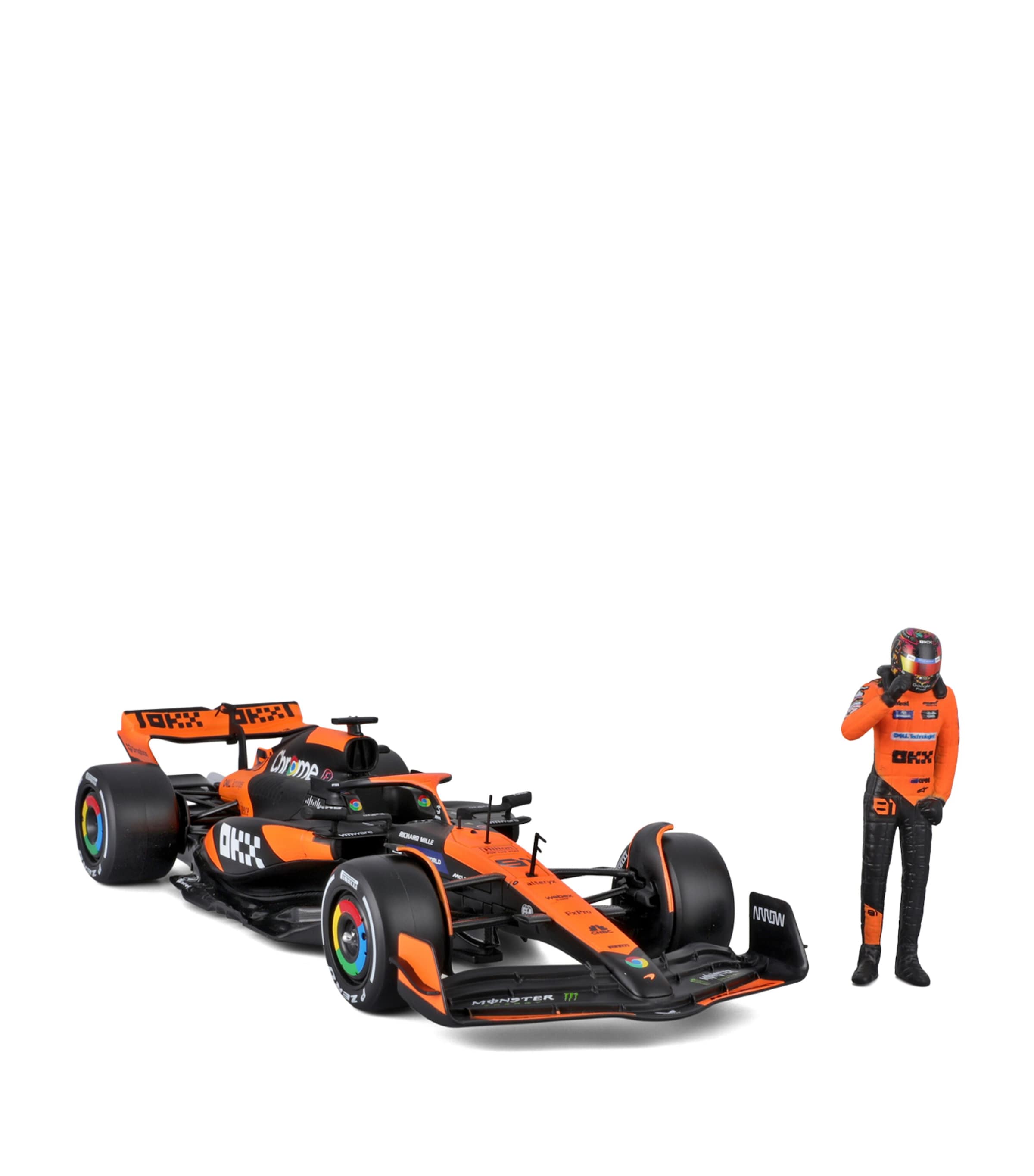 Bburago McLaren F1 MCL38 2024 1:24 Model with Oscar Piastri Figure Image 1