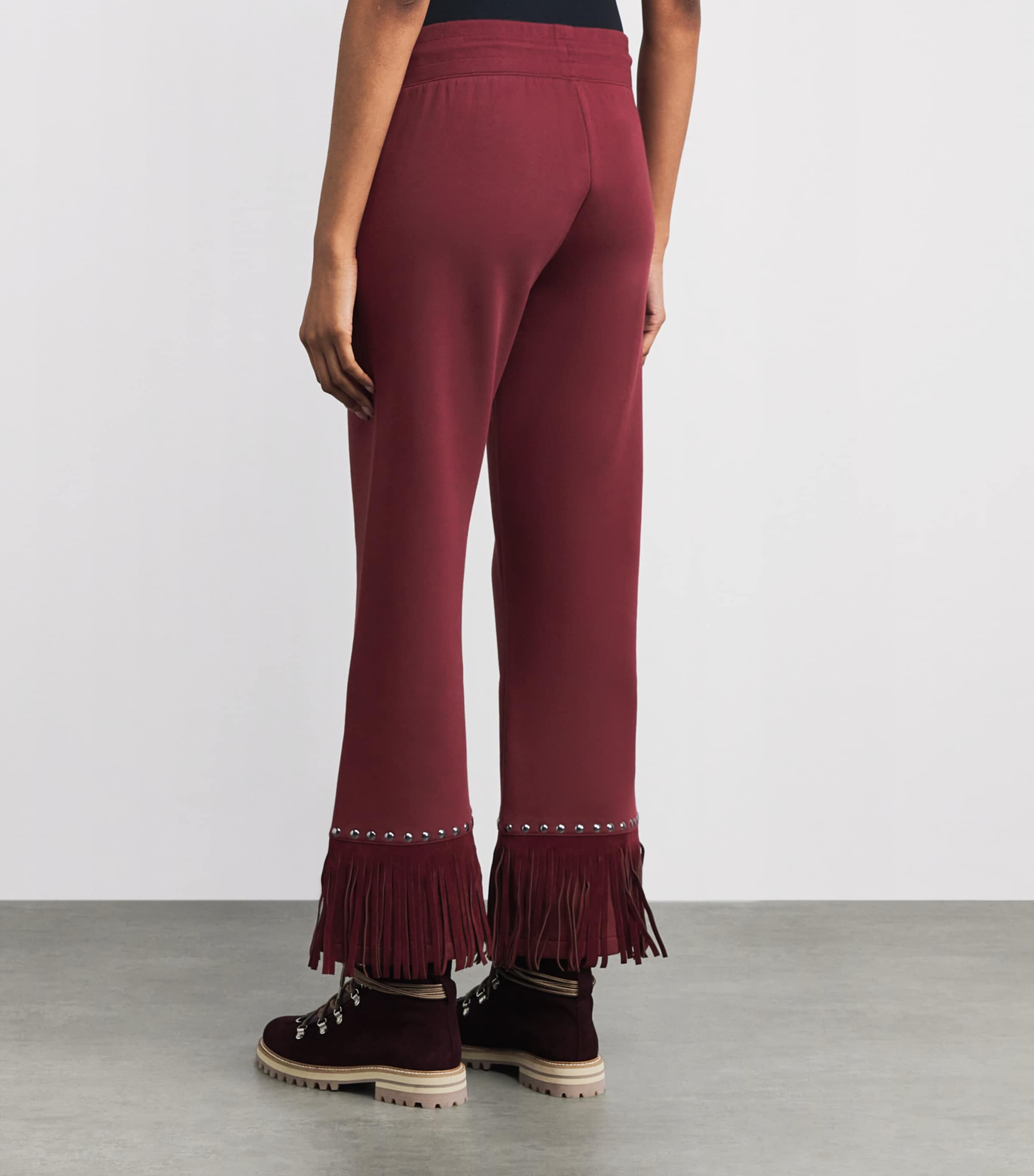 Organic Cotton-Blend Reign Flared Sweatpants 4748 VINO ROSSO Image 4