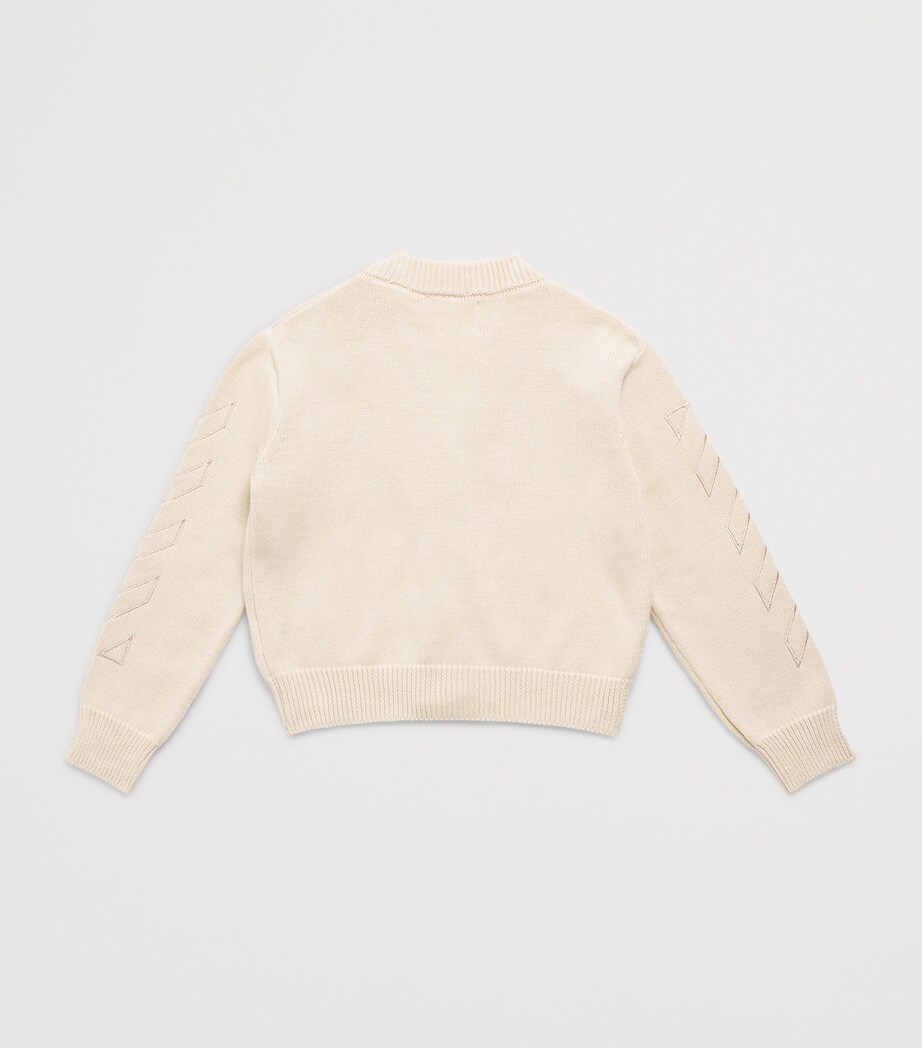 Off-White Kids Cotton Arrow Cardigan (4-12+ Years) Off White Image 2