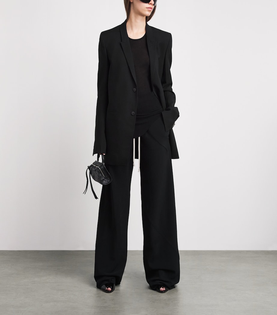 Rick Owens Womens Virgin Wool Concordian Blazer Black Image 2