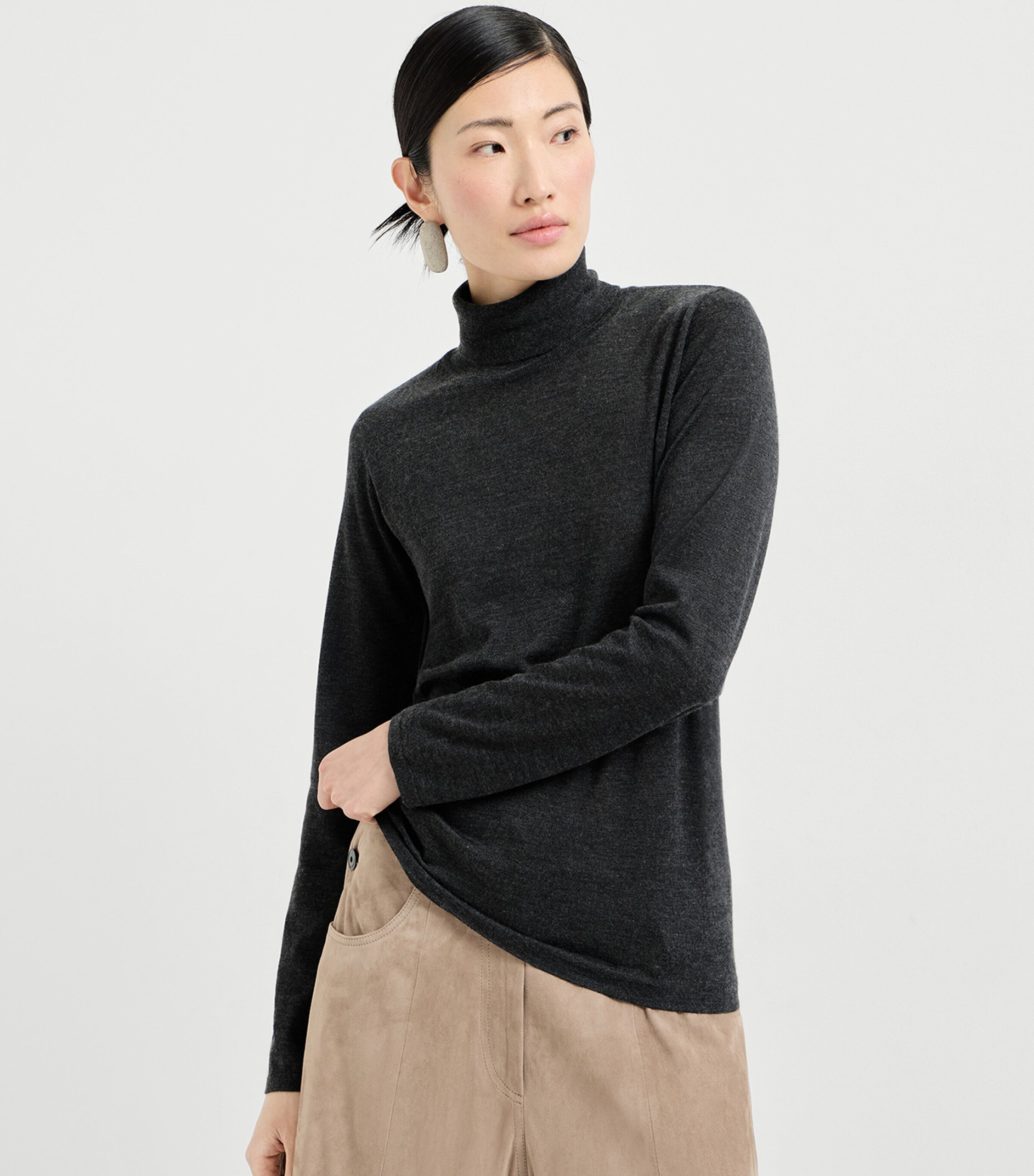 Brunello Cucinelli Womens Cashmere-Silk Rollneck Sweater Image 3