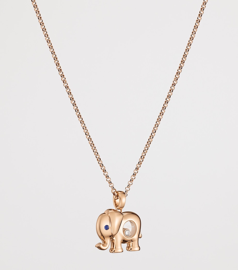 Rose Gold and Diamond Happy Diamonds Elephant Necklace 18K ROSE GOLD Image 3