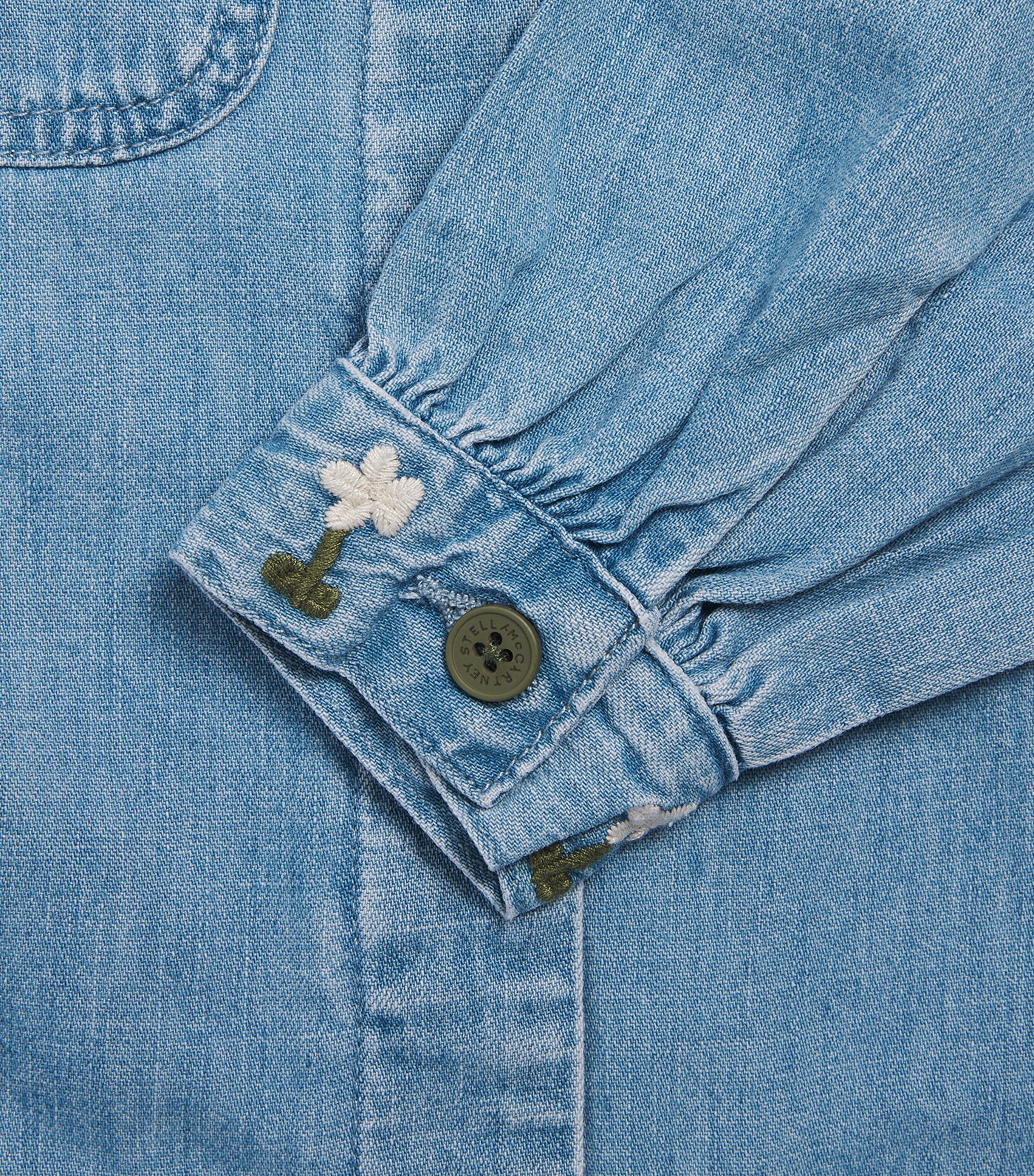 Stella McCartney Kids Embroidered Denim Dress (3-12 Years) Azure Blue Image 3
