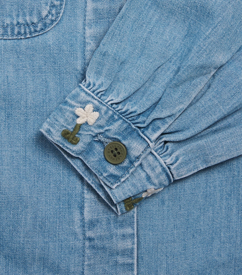 Stella McCartney Kids Embroidered Denim Dress (3-12 Years) Azure Blue Image 3
