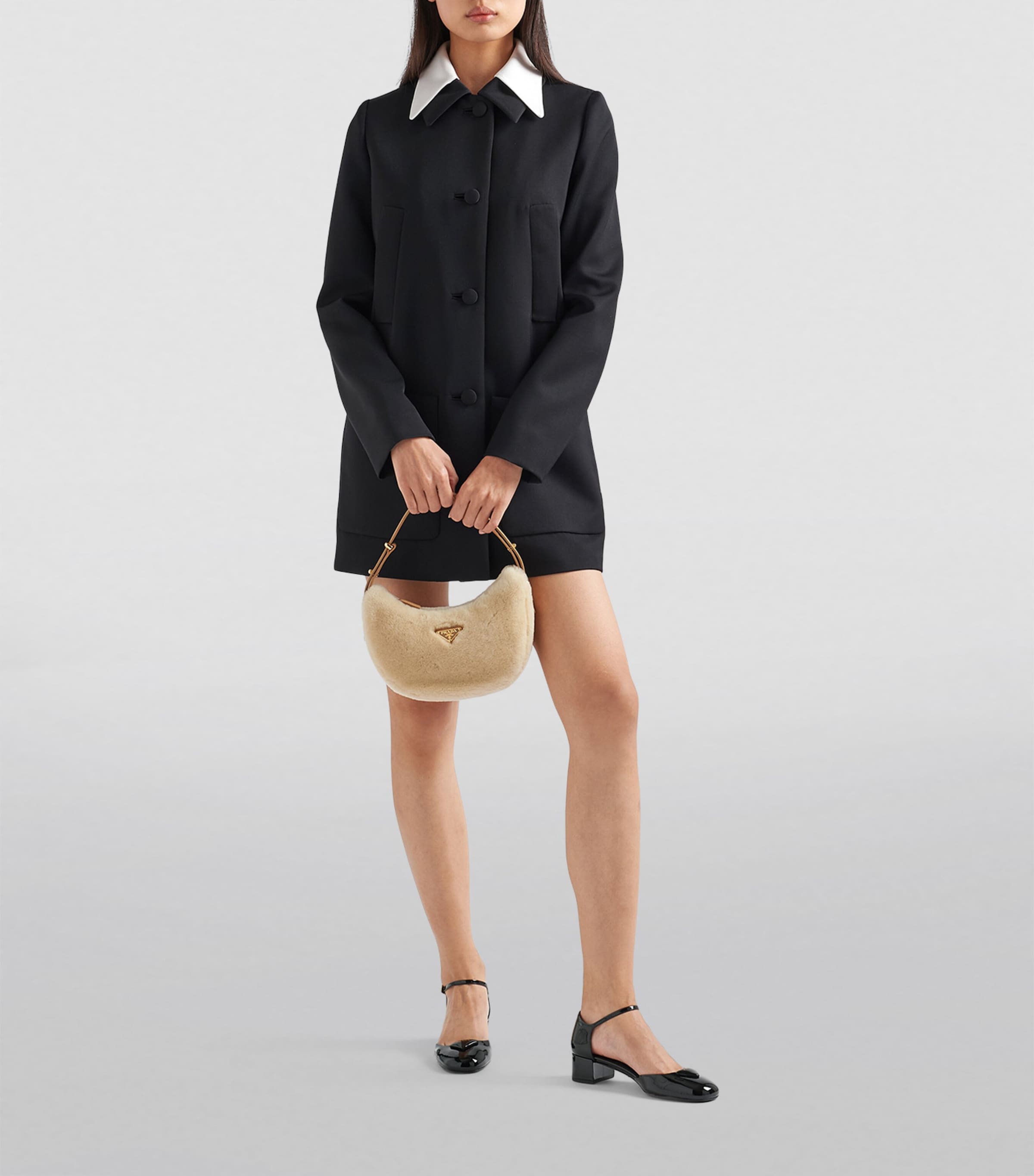 Arqué Shearling Shoulder Bag F03KL Image 8