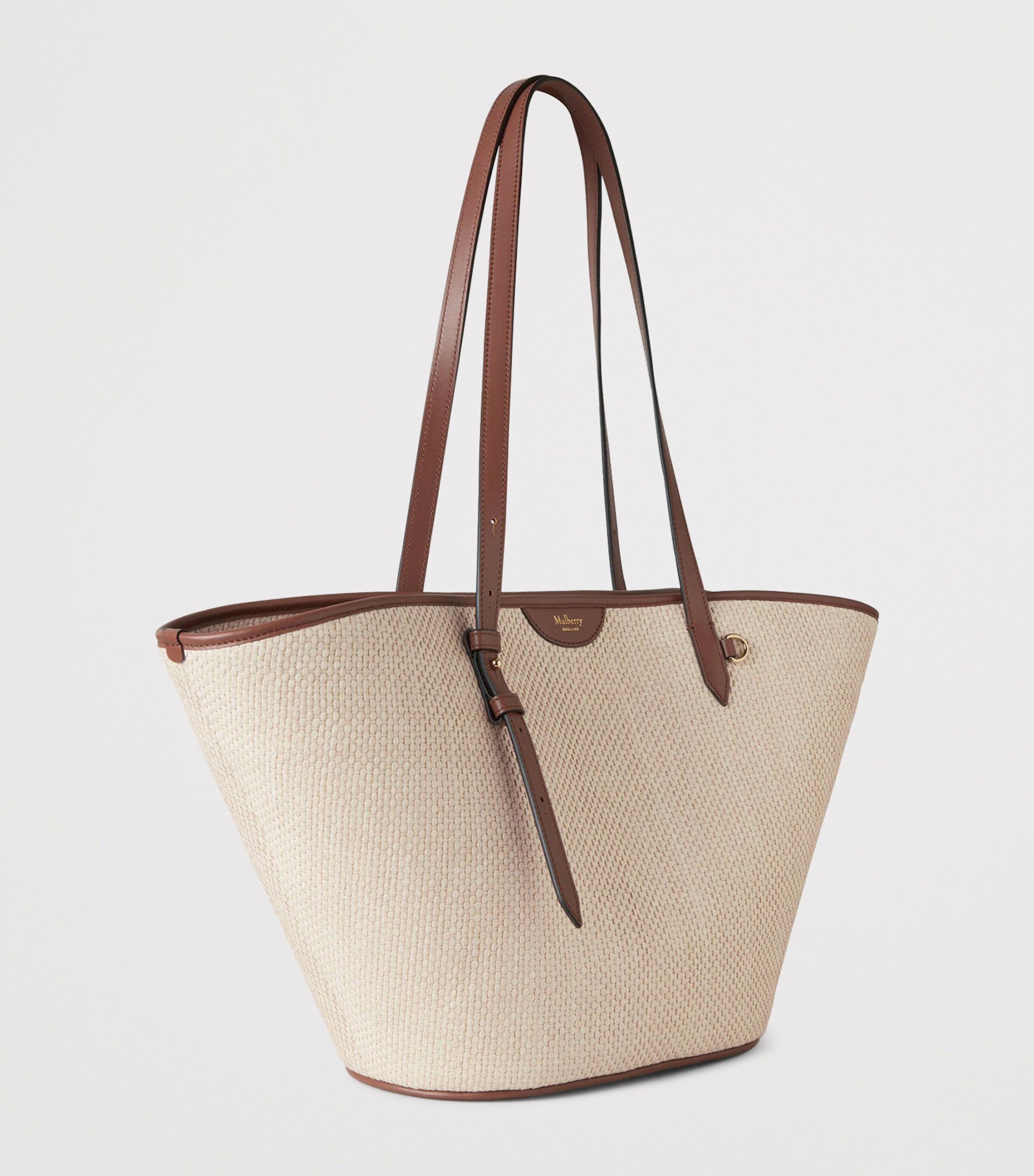 Mulberry Raffia Basket Tote Bag Oak Image 3