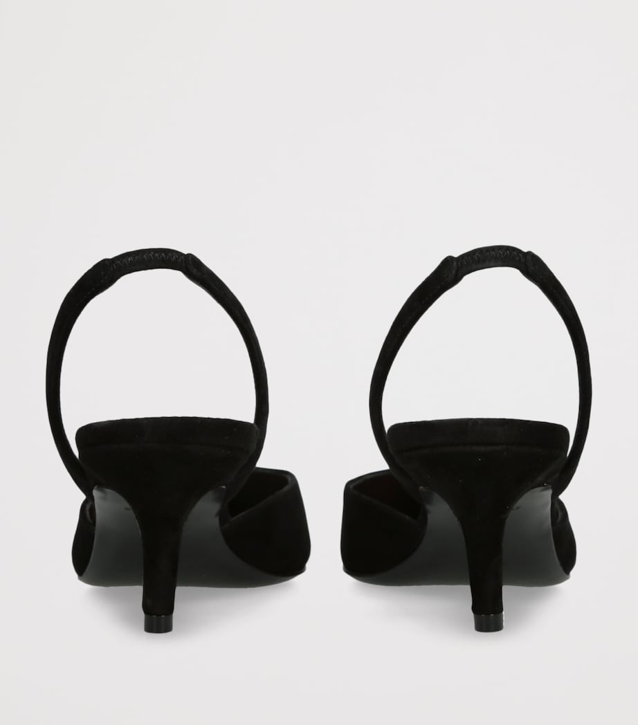 Suede Sofia Slingback Pumps 60 BLACK Image 2