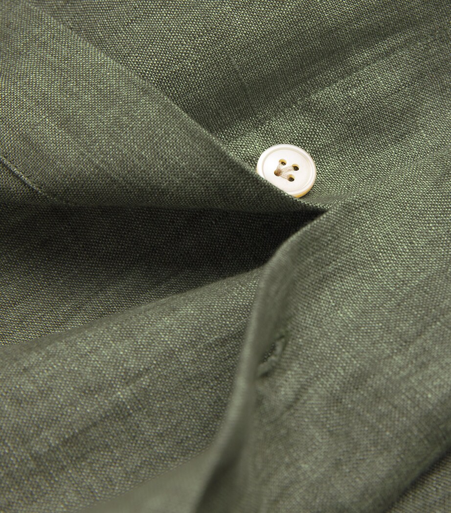 x Harrods Linen Long-Sleeve Shirt MILITARY GREEN Image 5