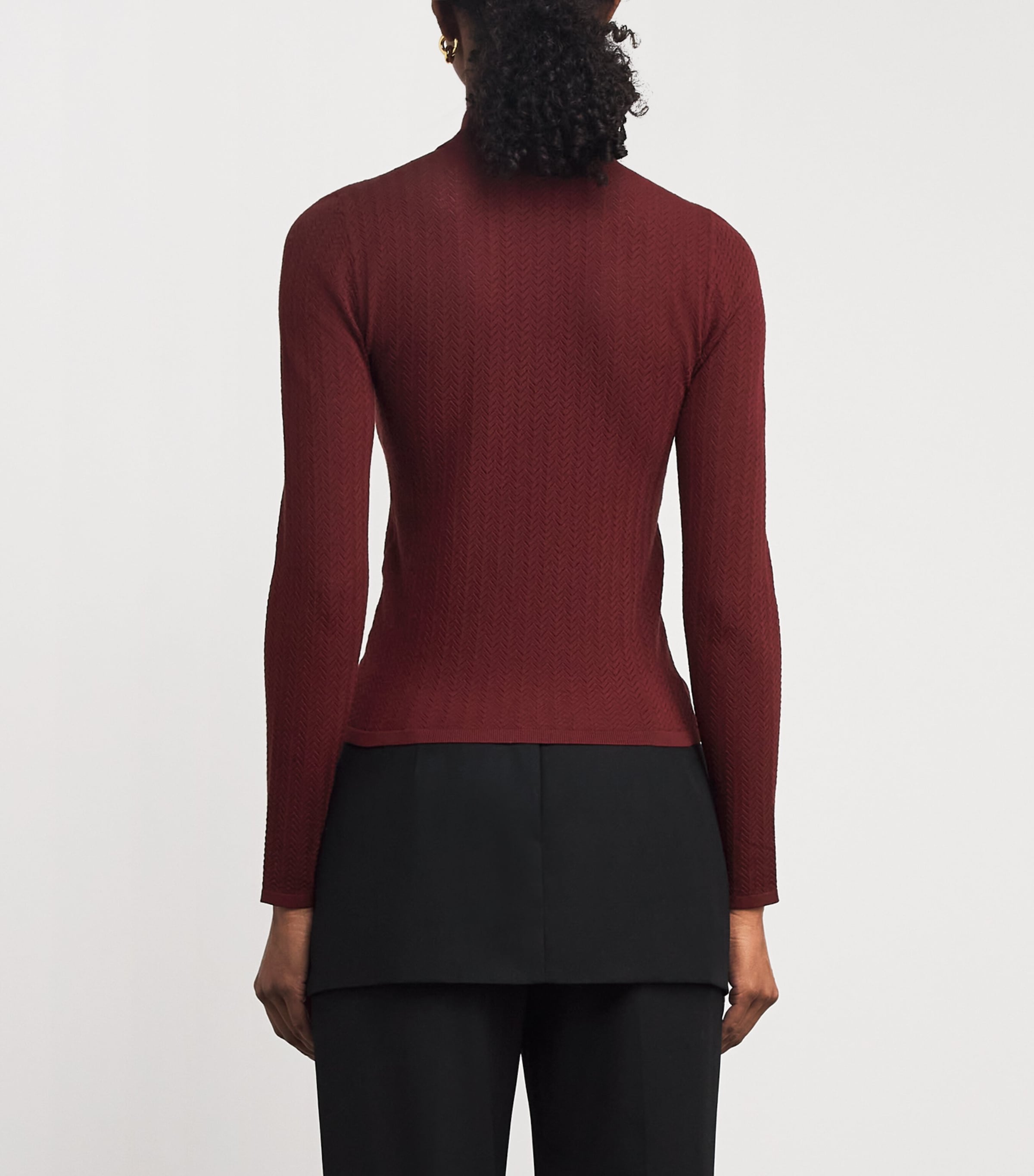 Pointelle Lanie Top I606 OXBLOOD Image 4