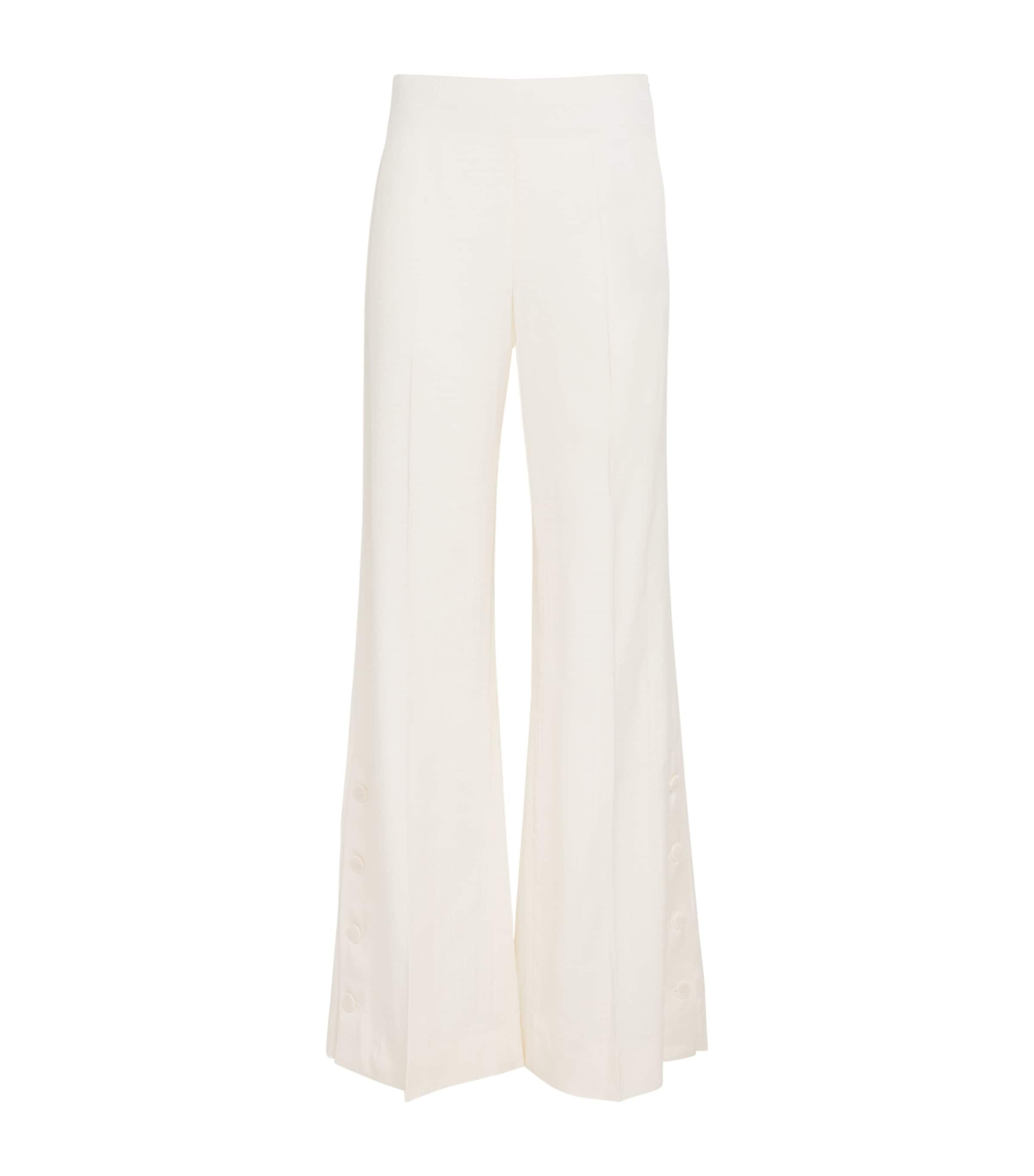 Sandro Paris Womens Flared Tailored Trousers Ecru Image 1