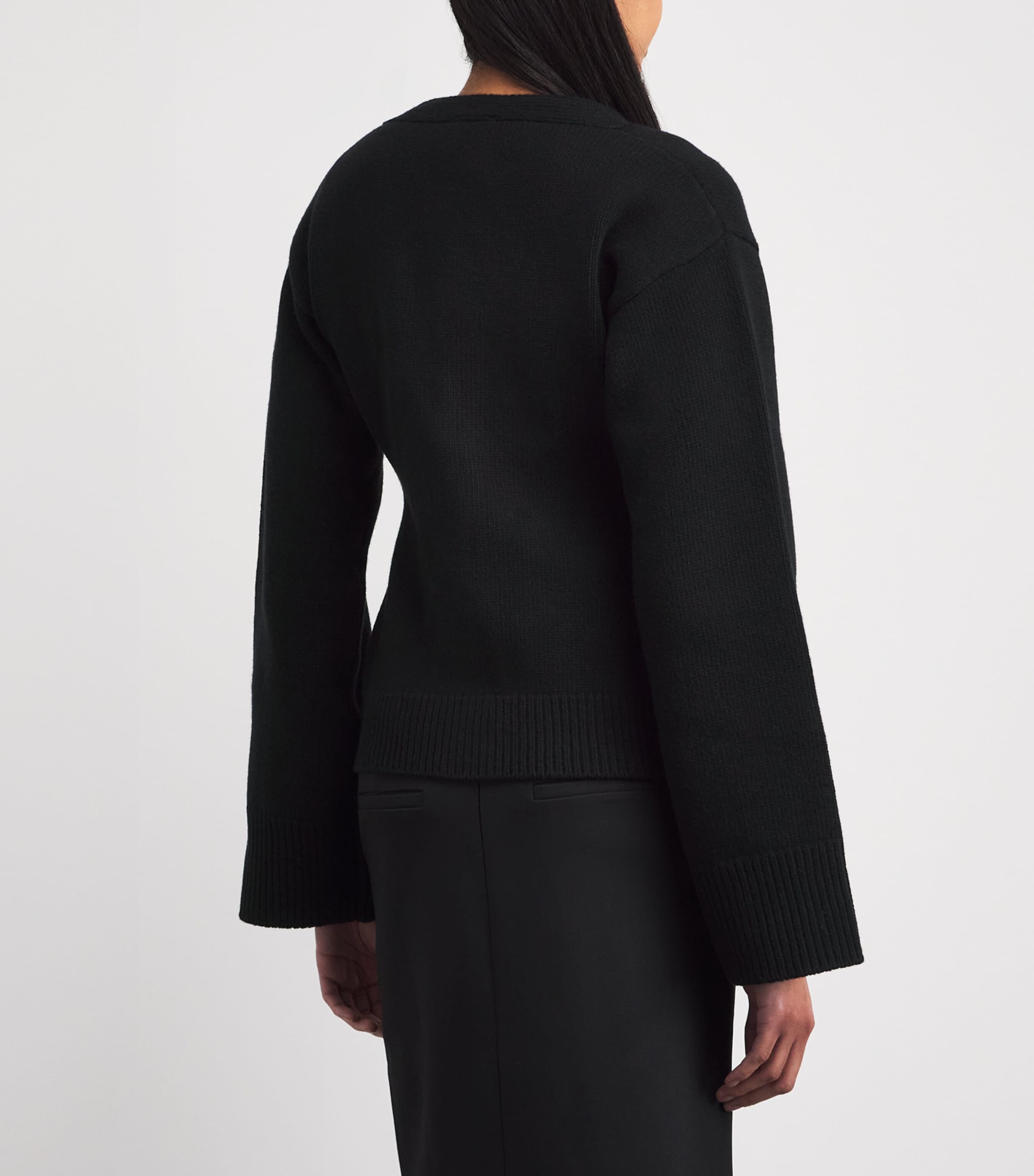 Almada Label Womens Merino Wool-Cashmere Drea Cardigan Black Image 5