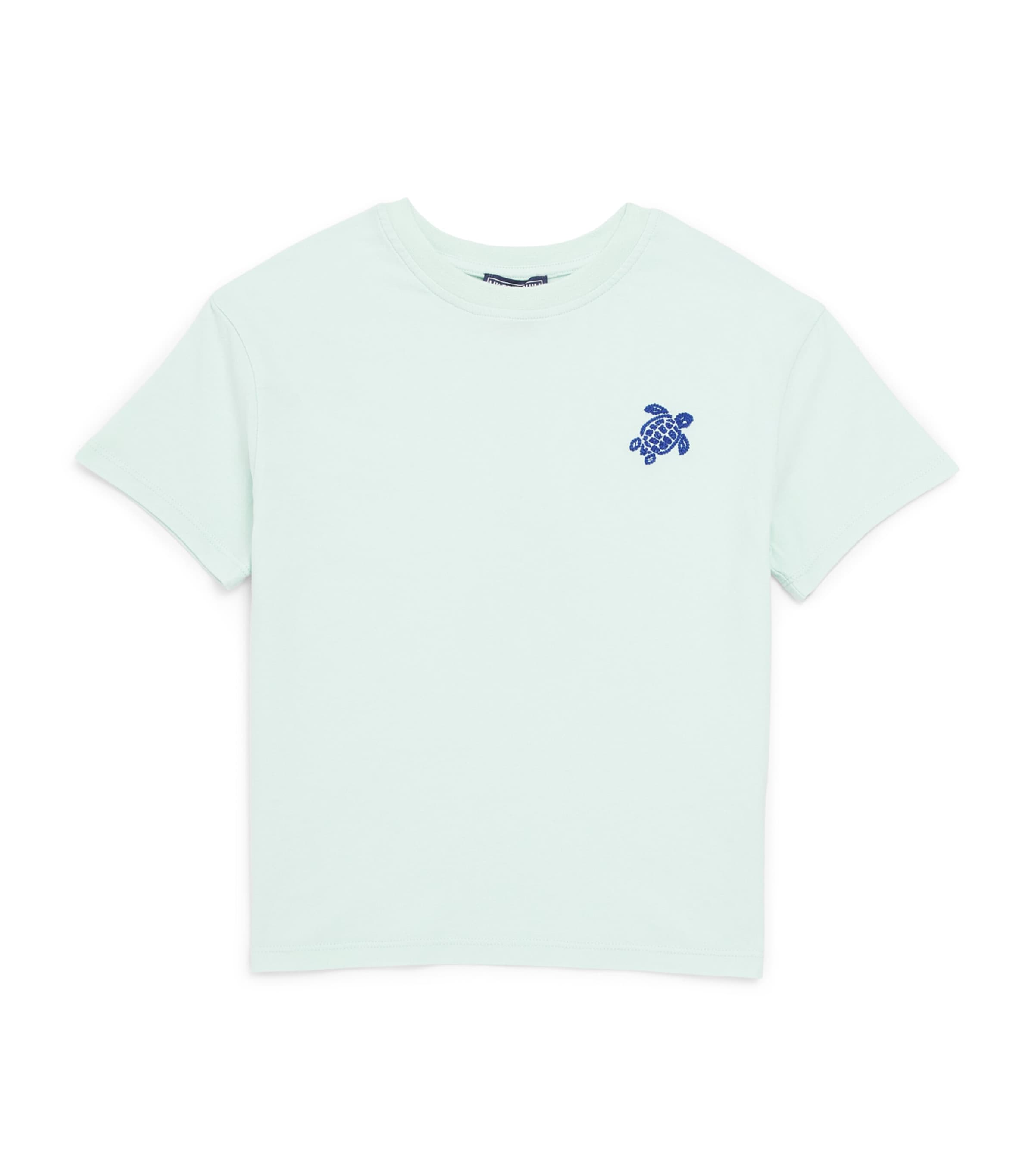 Vilebrequin Kids Cotton Embroidered Turtle T-Shirt (2-14 Years) Pacific Image 1