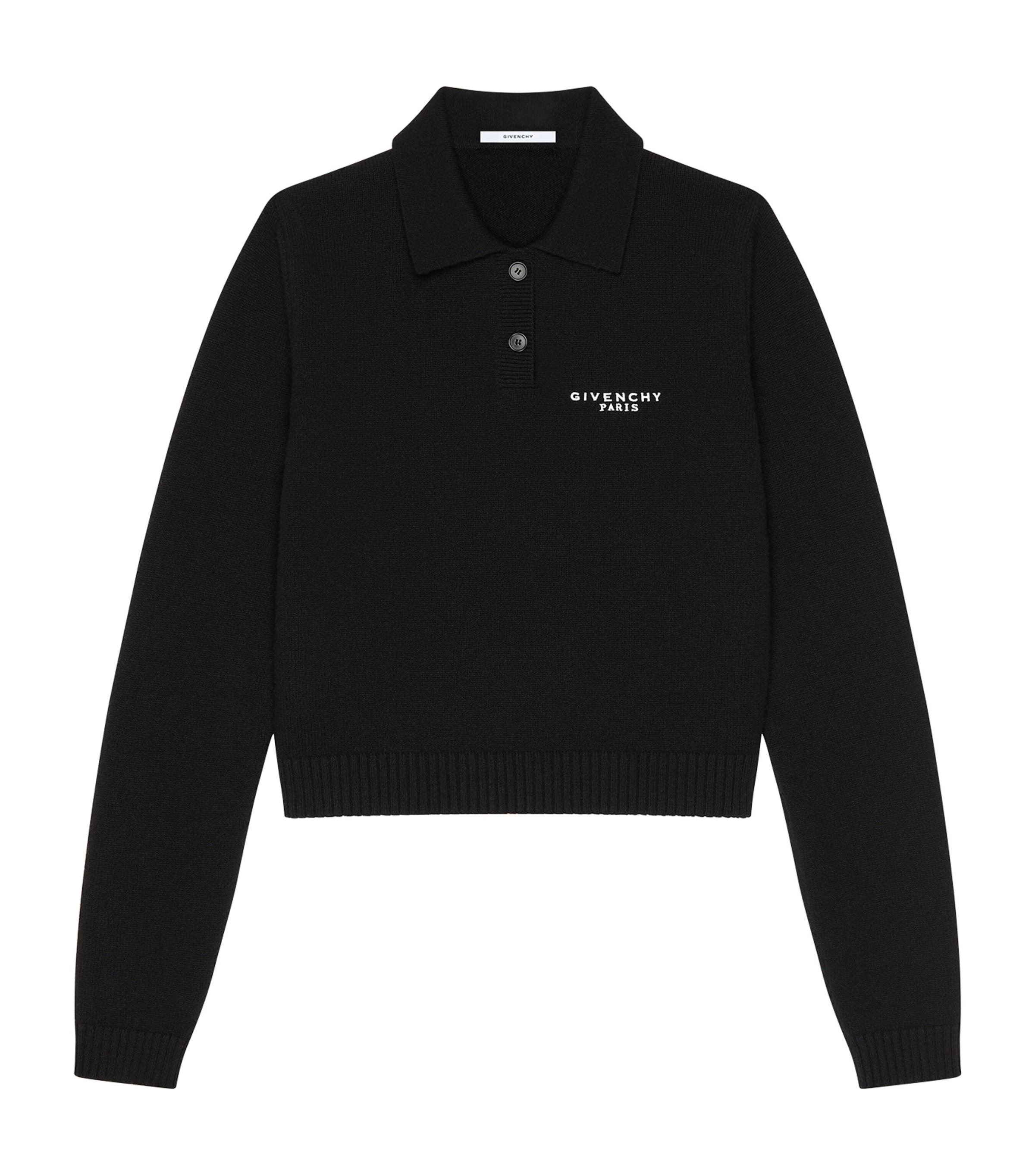 Givenchy Womens Wool-Cashmere Polo Sweater Black Image 1