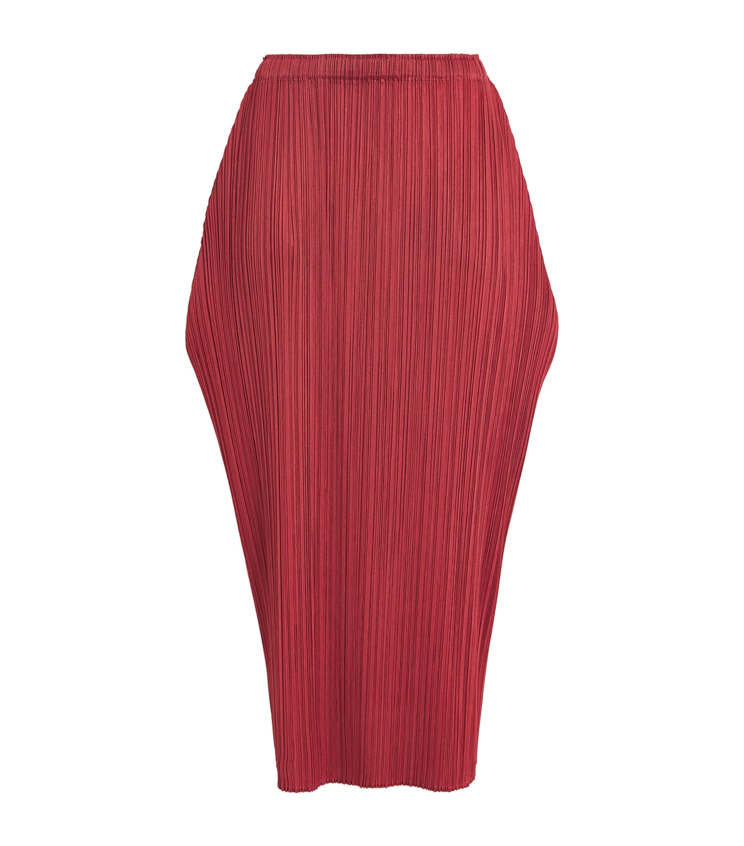 Issey Miyake Lamp Shade Midi Skirt In Red
