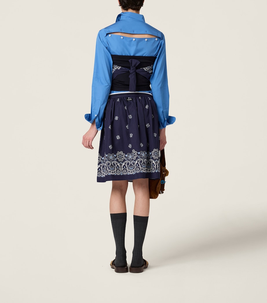 Poplin Printed Midi Skirt F022X Image 3