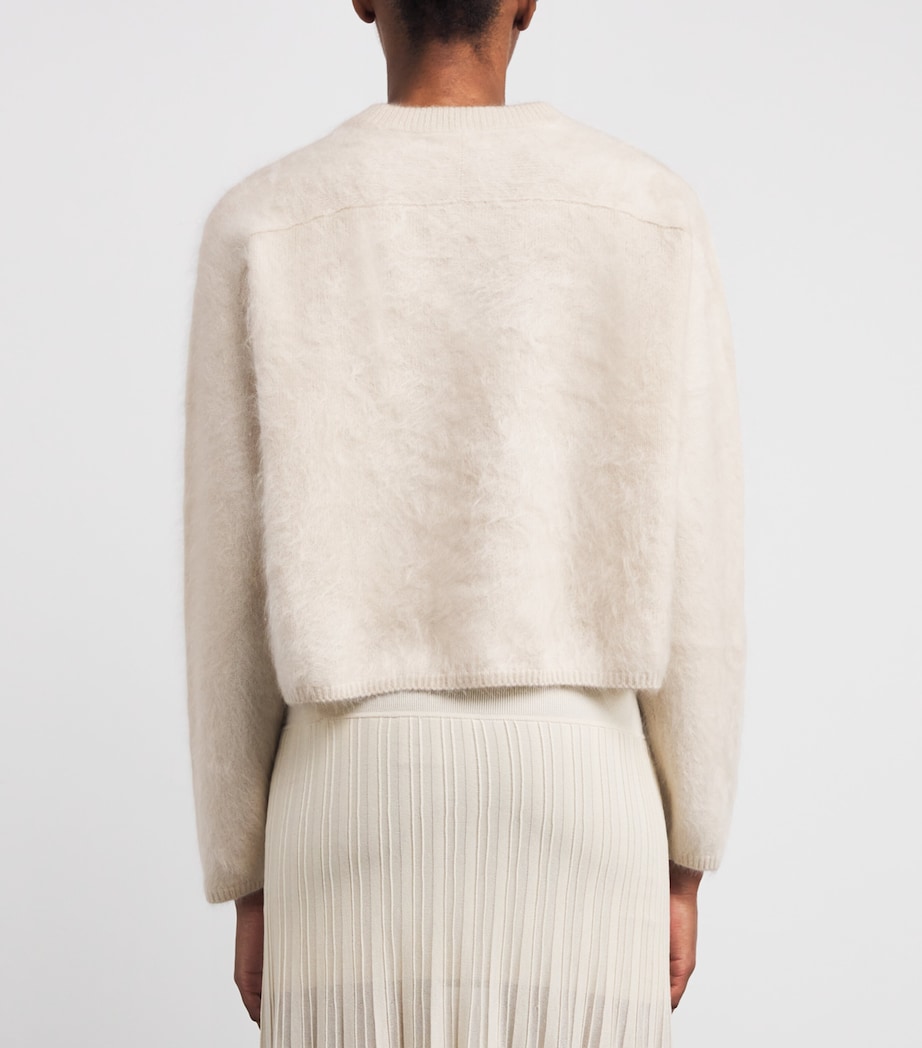 Brushed Cashmere Crew-Neck Sweater CHALK Image 4