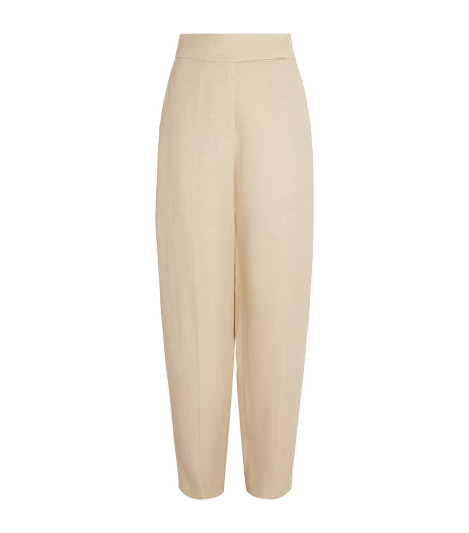 Joseph Womens Linen-Blend Aix Trousers Powder Image 1