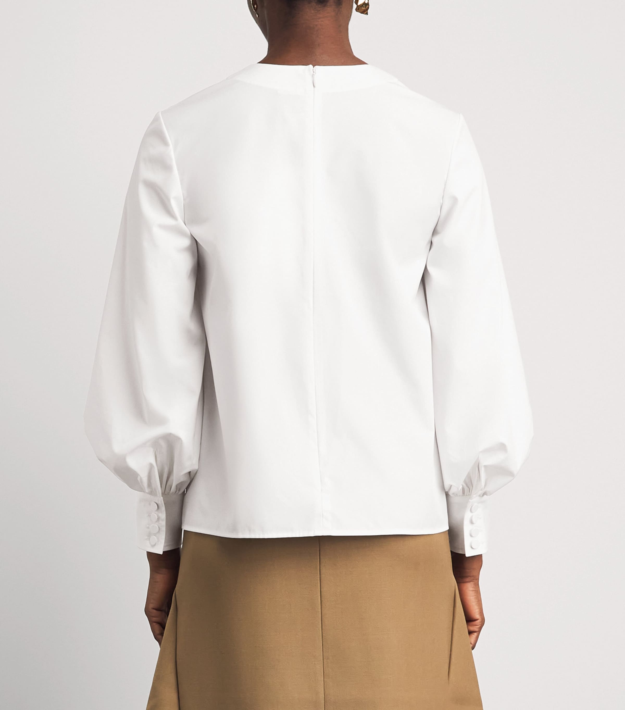 Huishan Zhang Womens Poplin Matis Top White Image 5