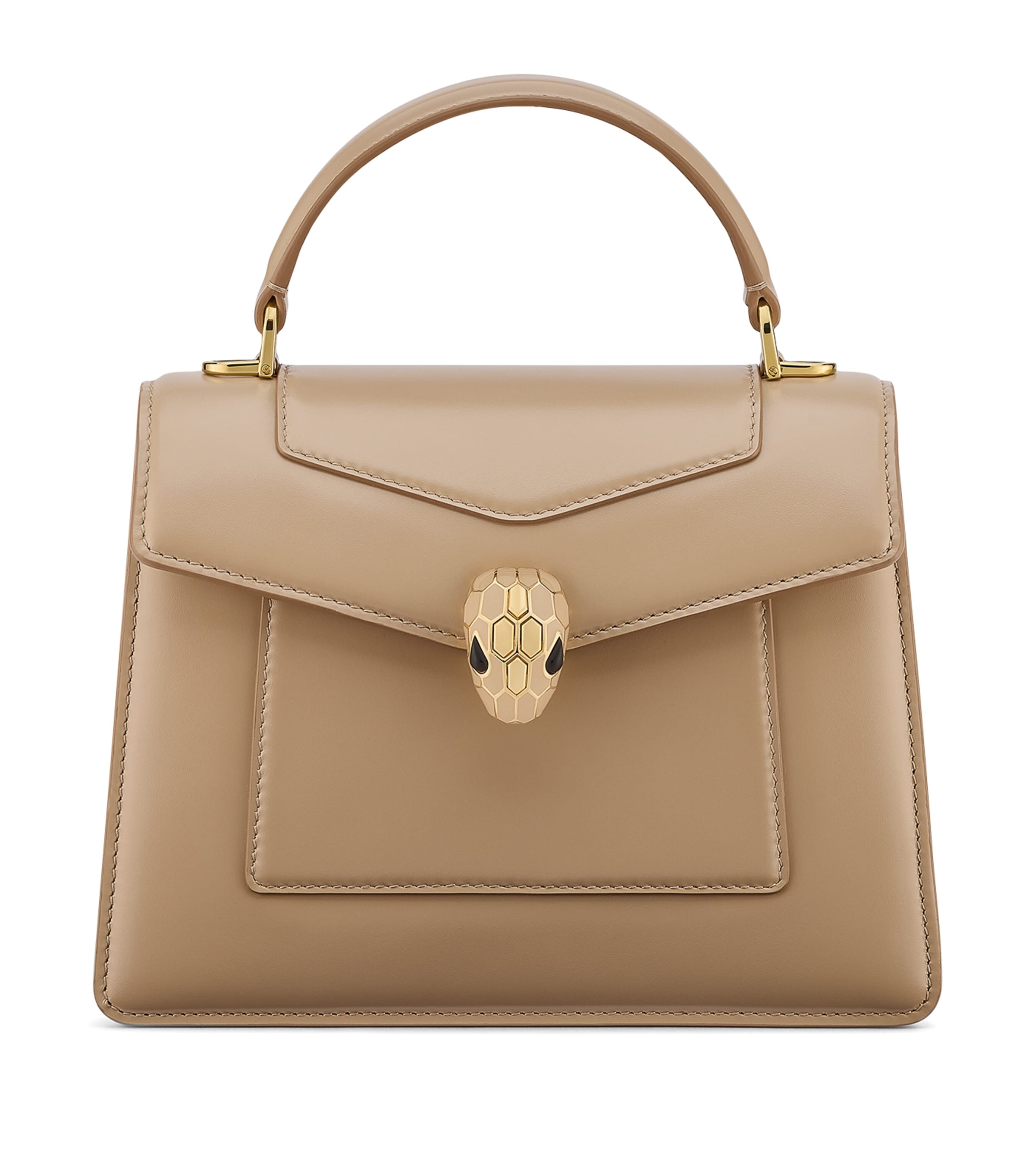 Leather Serpenti Forever Top-Handle Bag BEIGE Image 1
