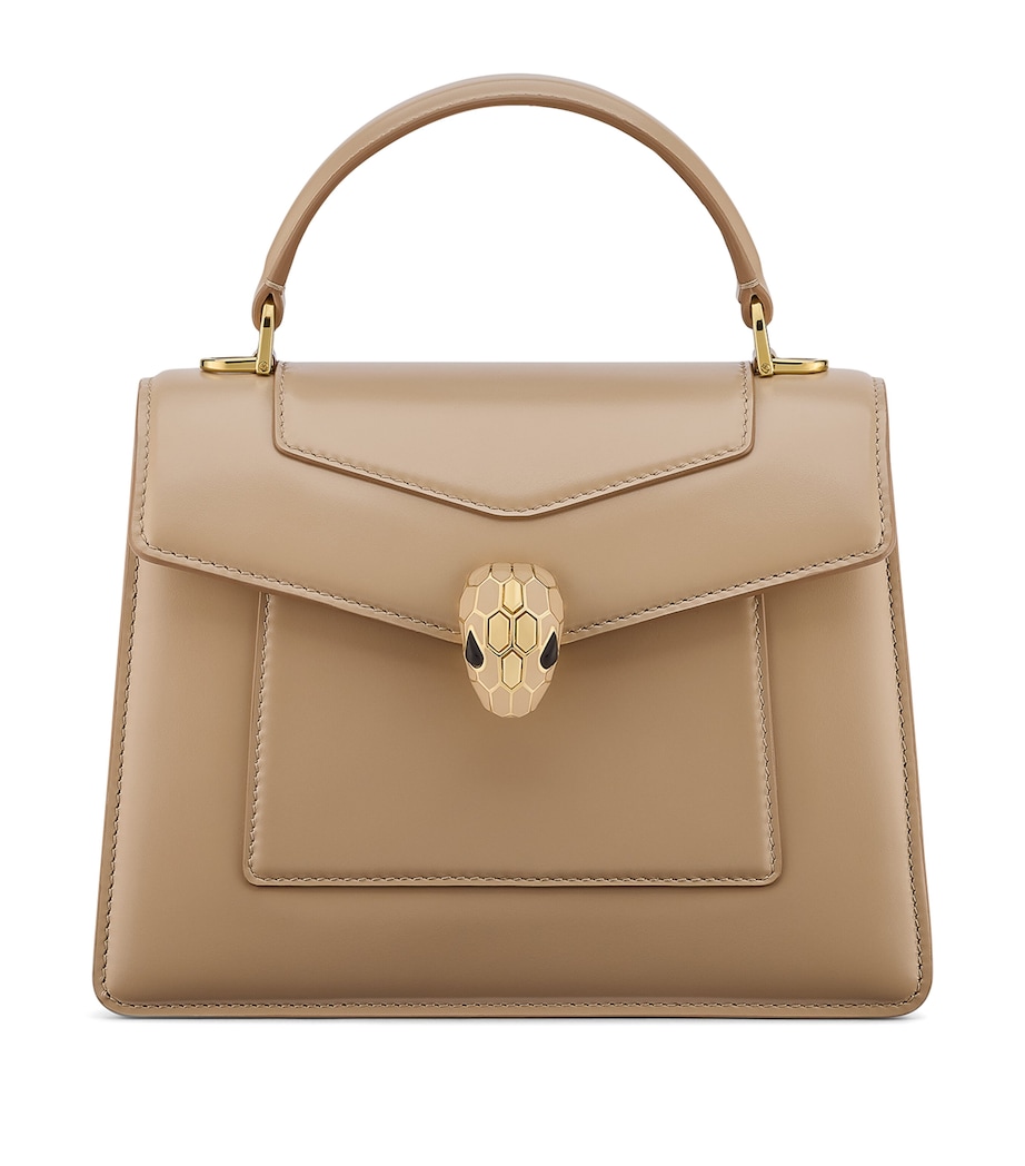 Leather Serpenti Forever Top-Handle Bag BEIGE Image 1