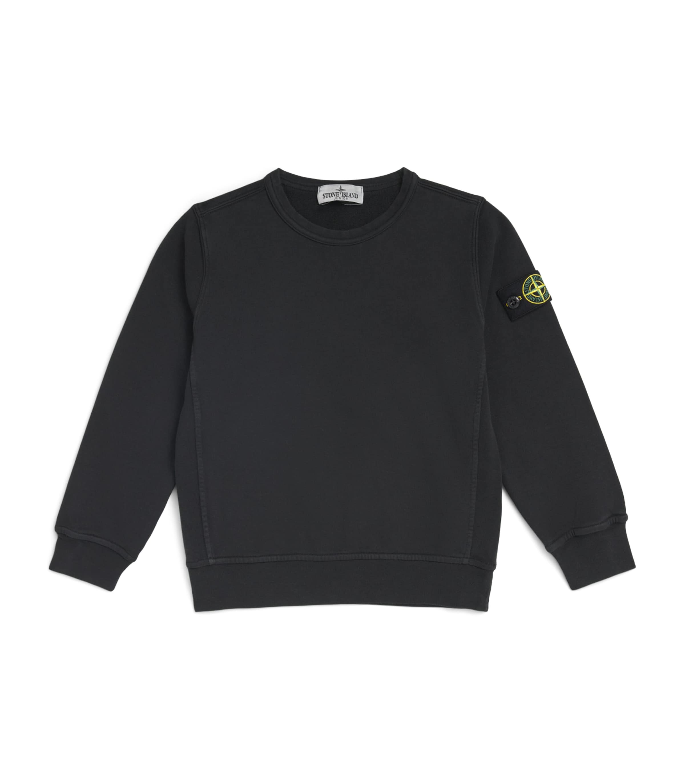 Stone Island Junior Cotton Logo Sweatshirt (2-14 Years) Black Image 1