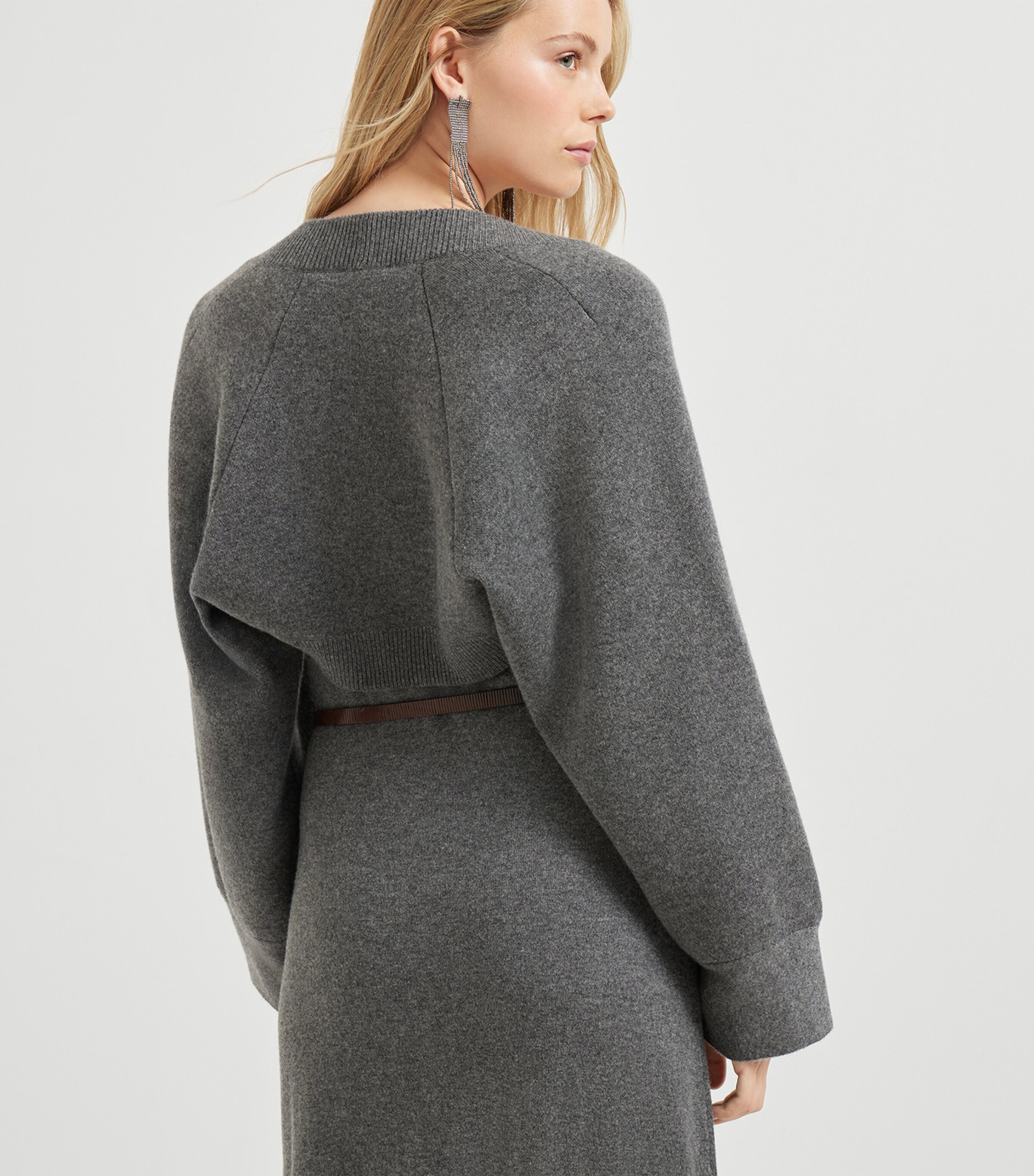 Brunello Cucinelli Grey Cashmere-Blend Cropped Cardigan | Harrods US