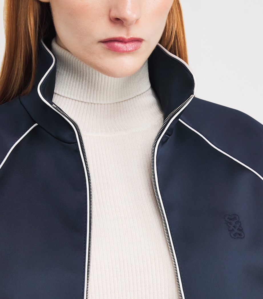 Satin Piped Bomber Jacket NAVY / BLACK Image 6