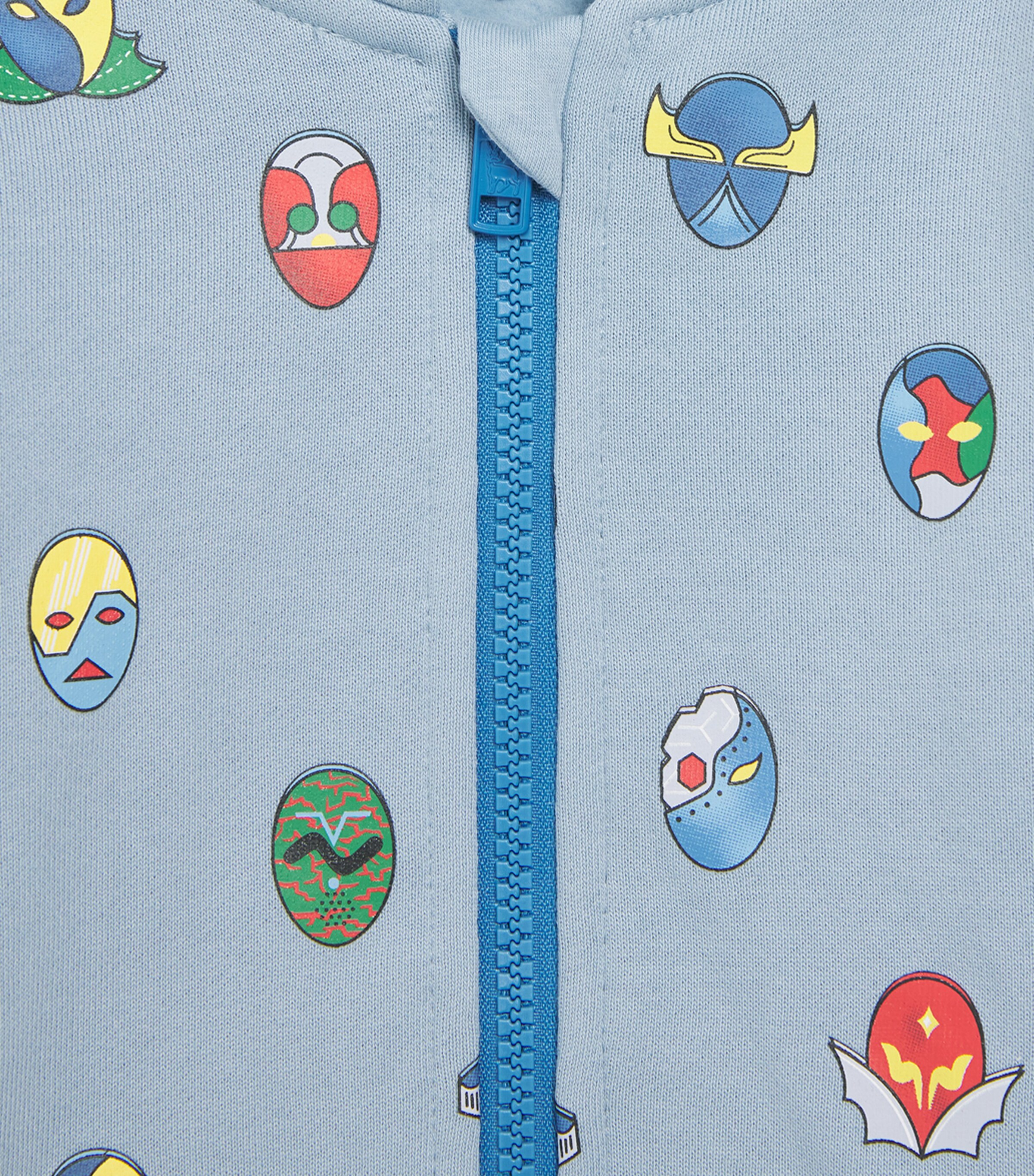 Stella McCartney Kids Cotton Superhero Hoodie (3-36 Months) Blu Nebbia/multi Image 3