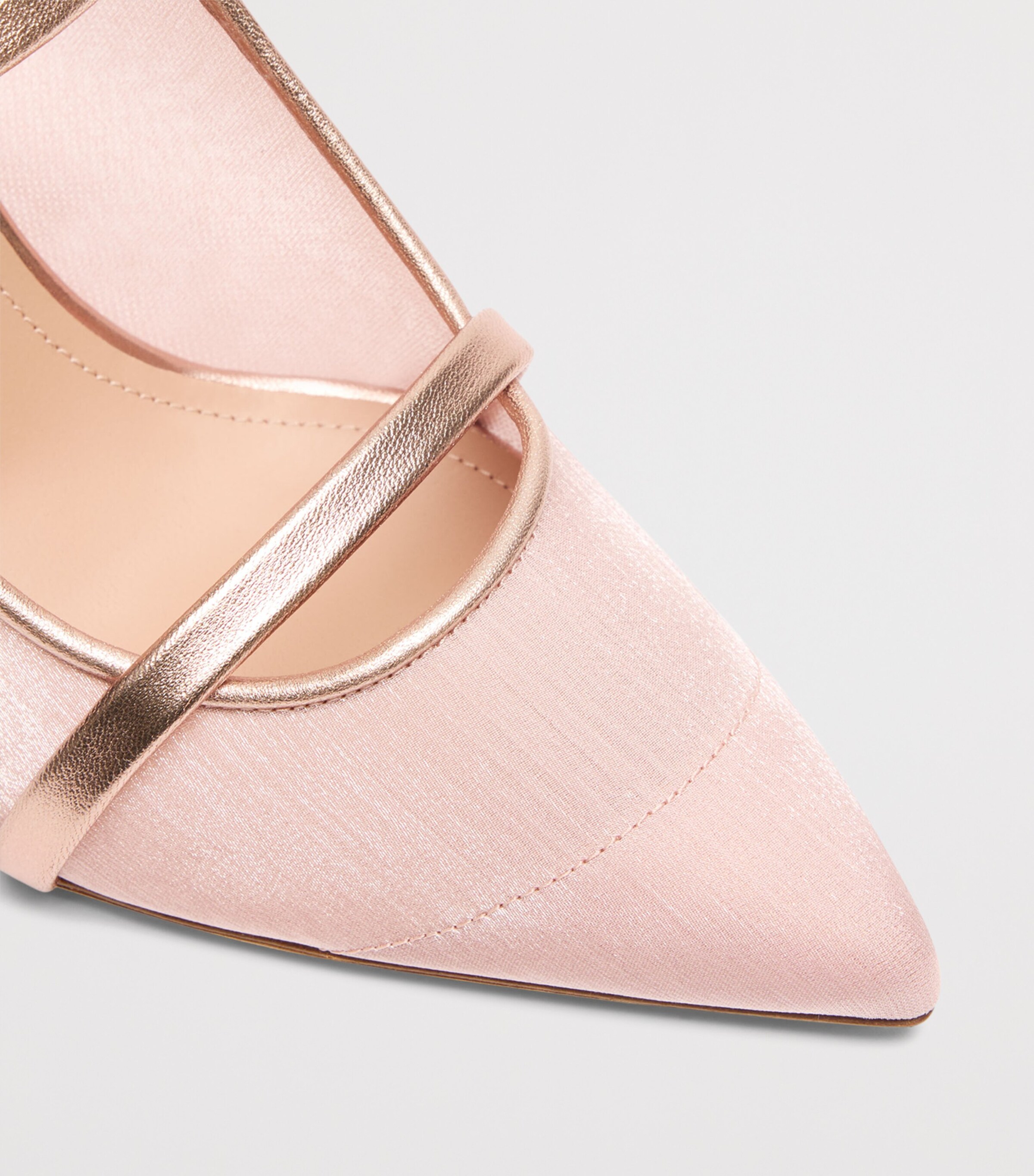 Malone Souliers Organza and Leather Maureen Heeled Mules 70 Pink Image 5
