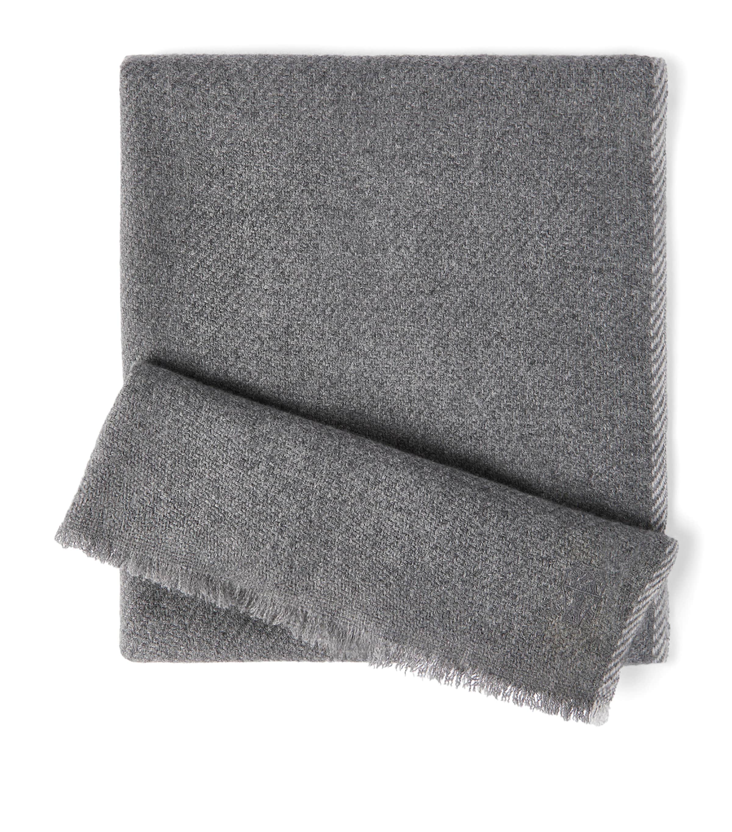 Brunello Cucinelli Cashmere Fringe-Trim Scarf Image 1