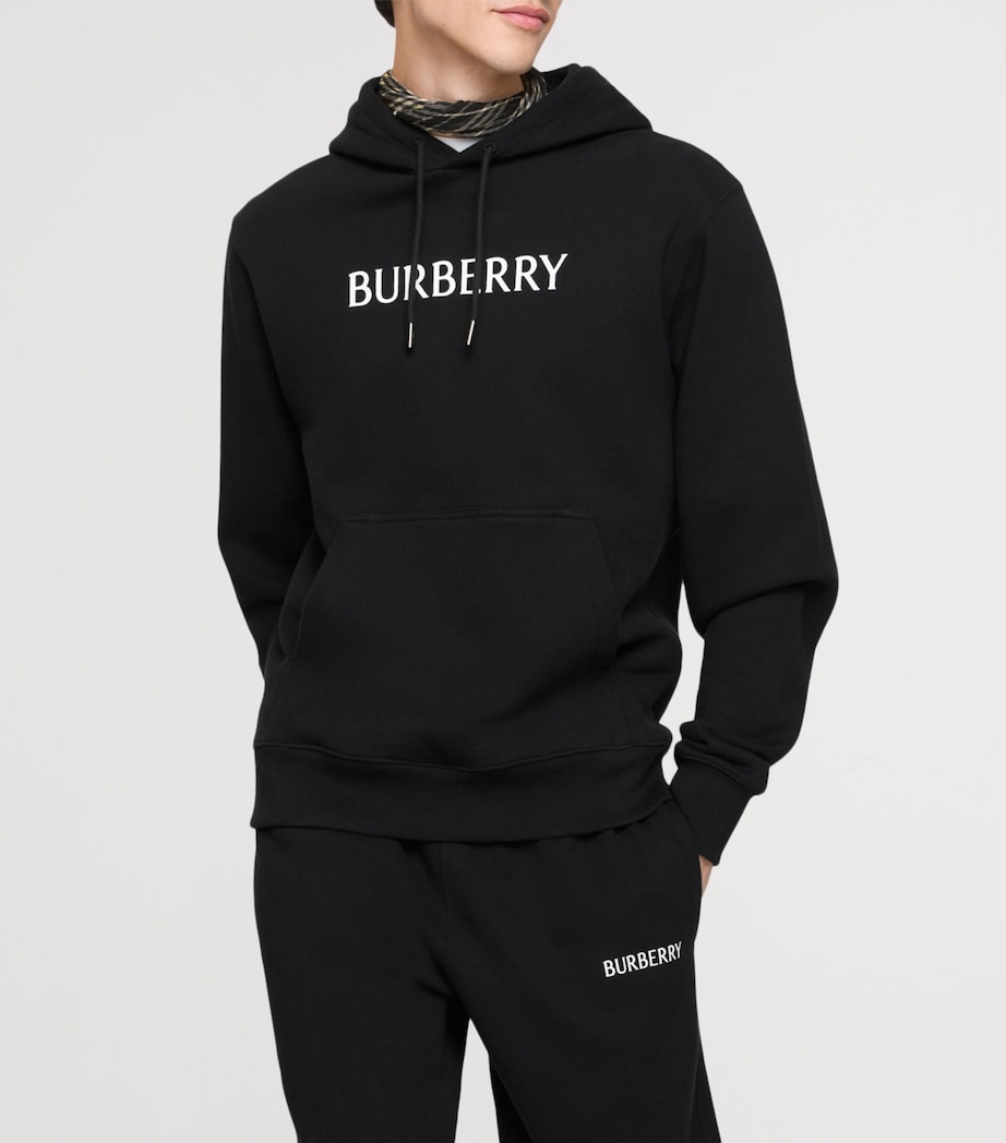 Cotton Logo Slim Hoodie BLACK Image 2