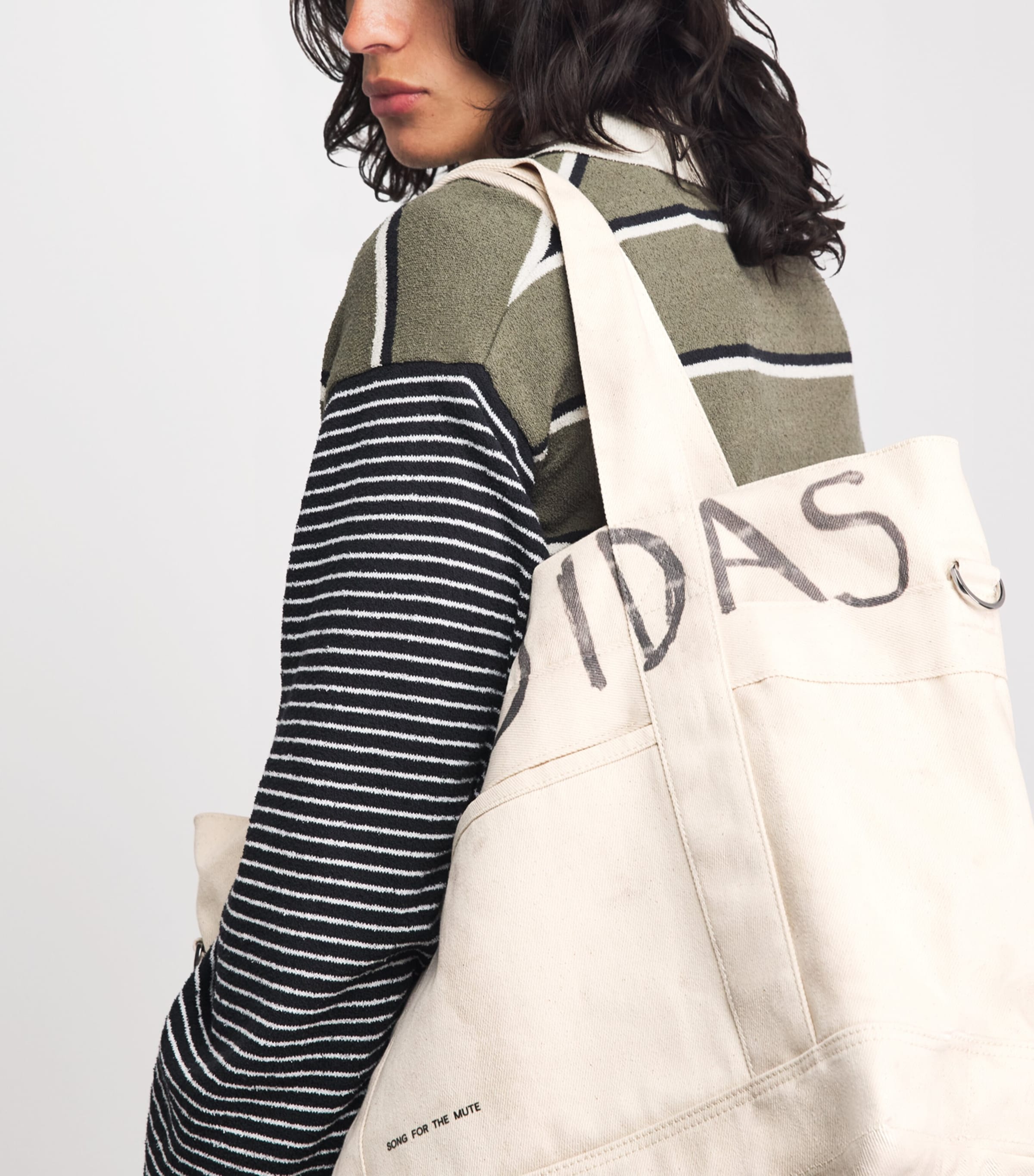 adidas x Song for the Mute Logo Tote Bag Natural Denim Image 2