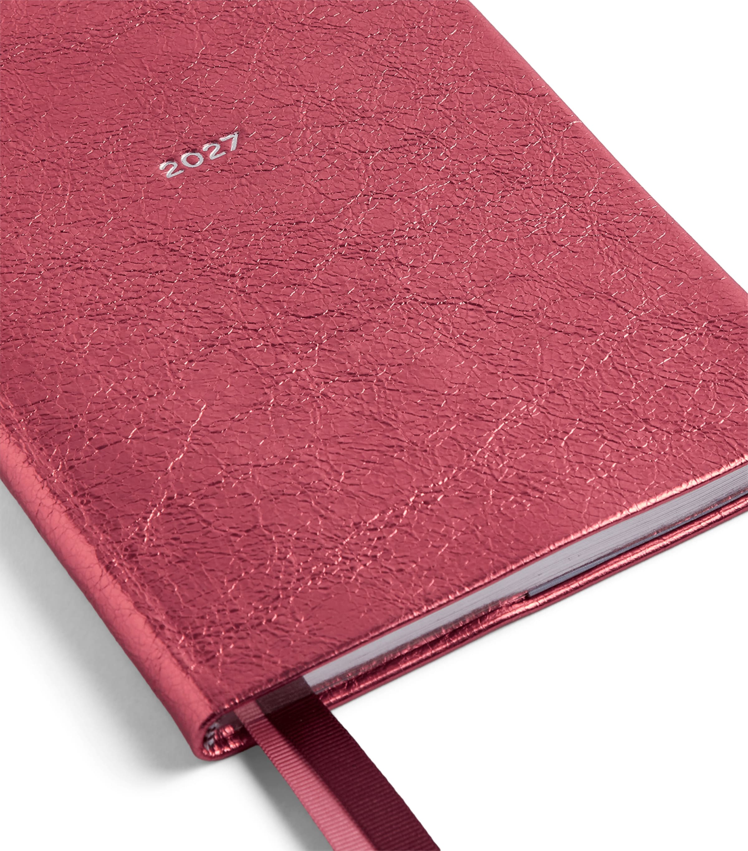 Smythson Leather Soho Weekly Diary 2027 Metallic Rose Image 5