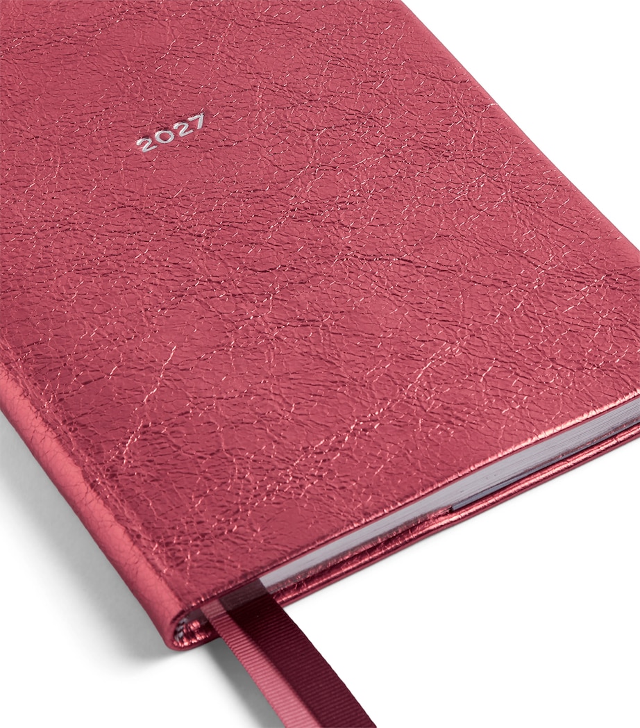 Smythson Leather Soho Weekly Diary 2027 Metallic Rose Image 5