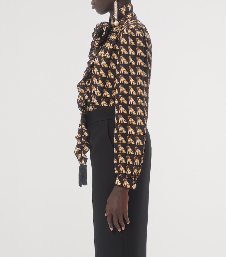 Silk Dog Print Shirt K92 Image 3