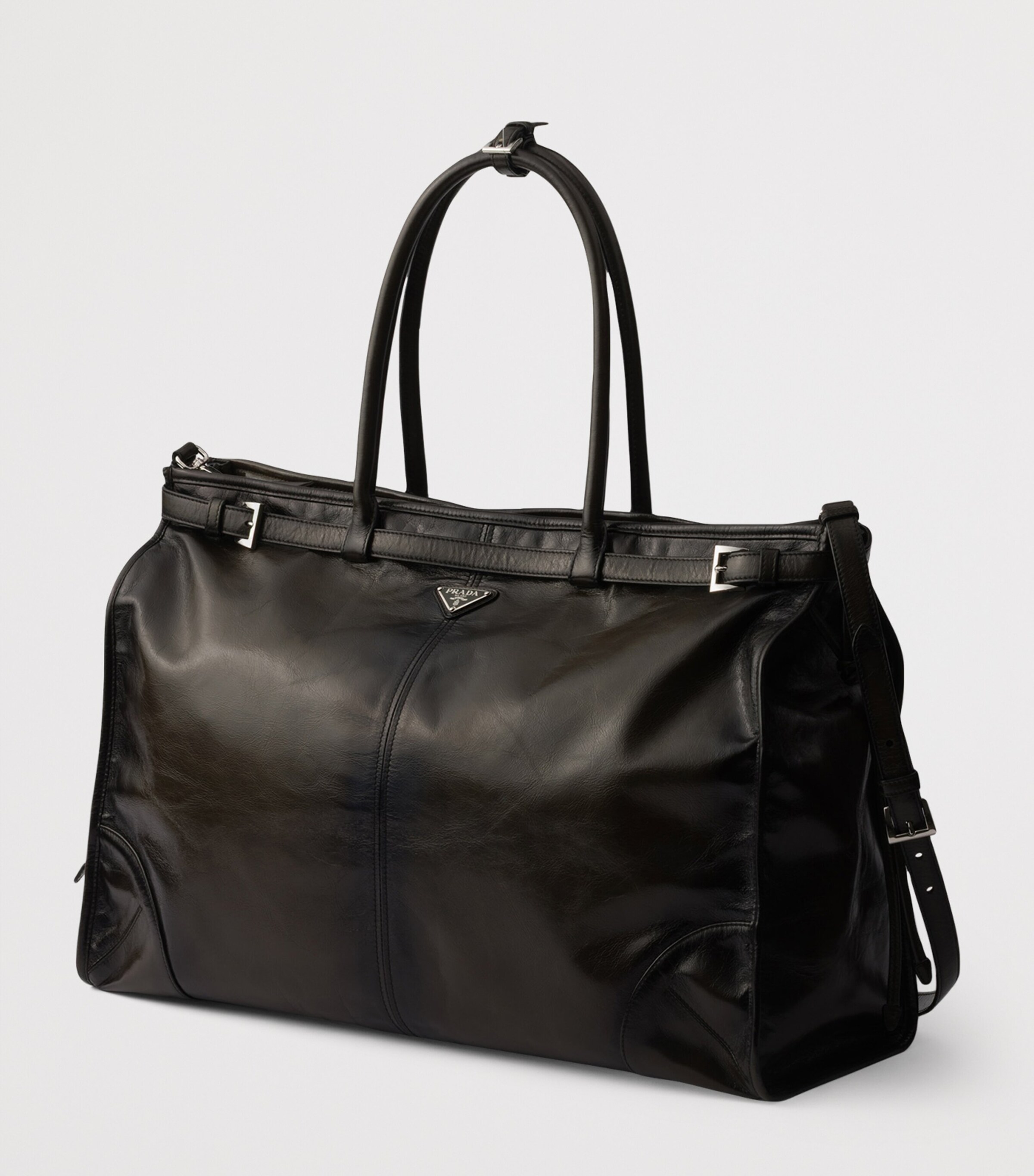 Prada Antiqued Leather Bonnie Tote Bag Image 3