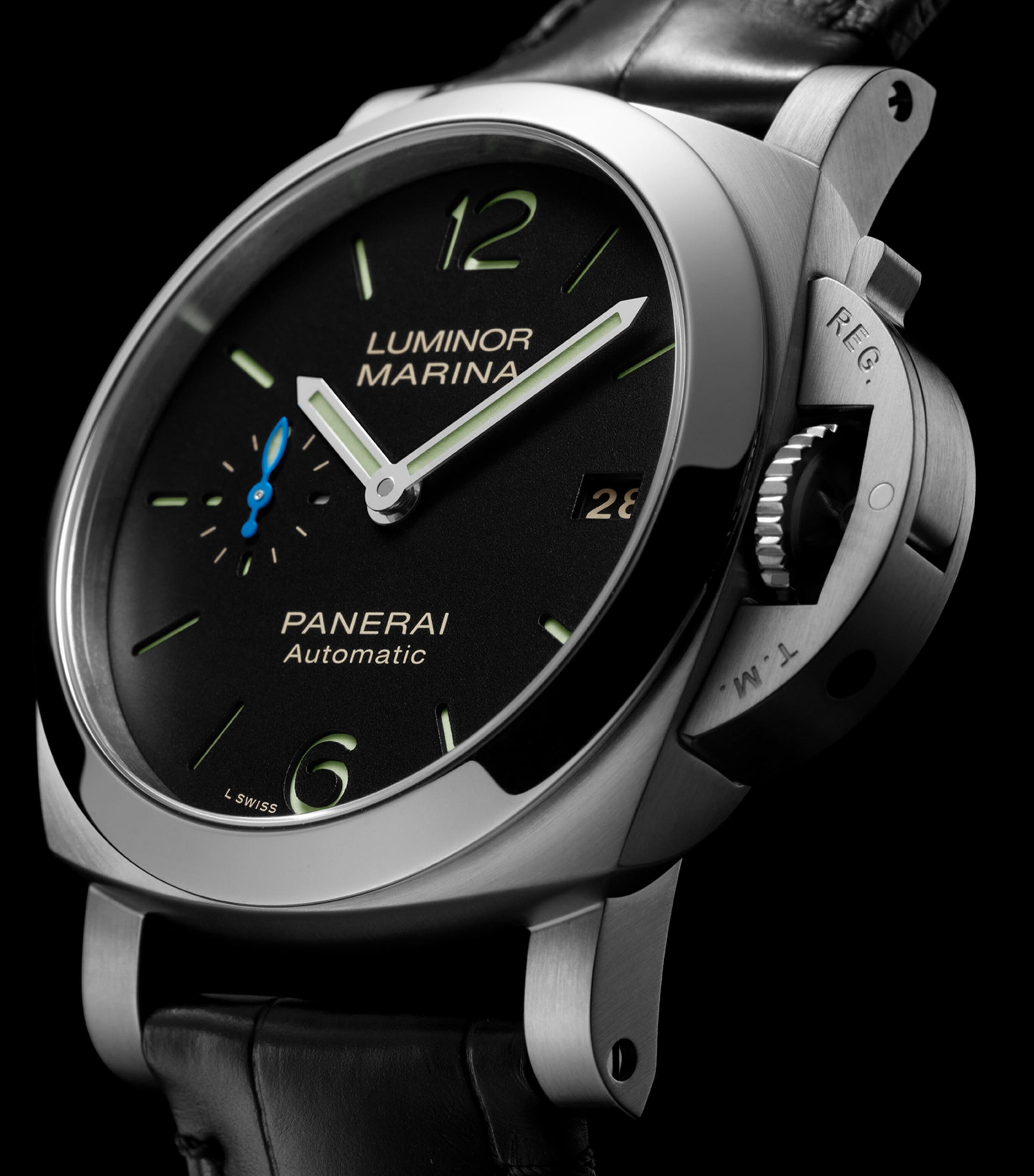 Stainless Steel Luminor Marina Watch 40mm BLACK Image 5
