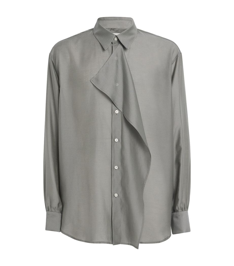 Scarf-Detail Shirt MINT GREY MY Image 1