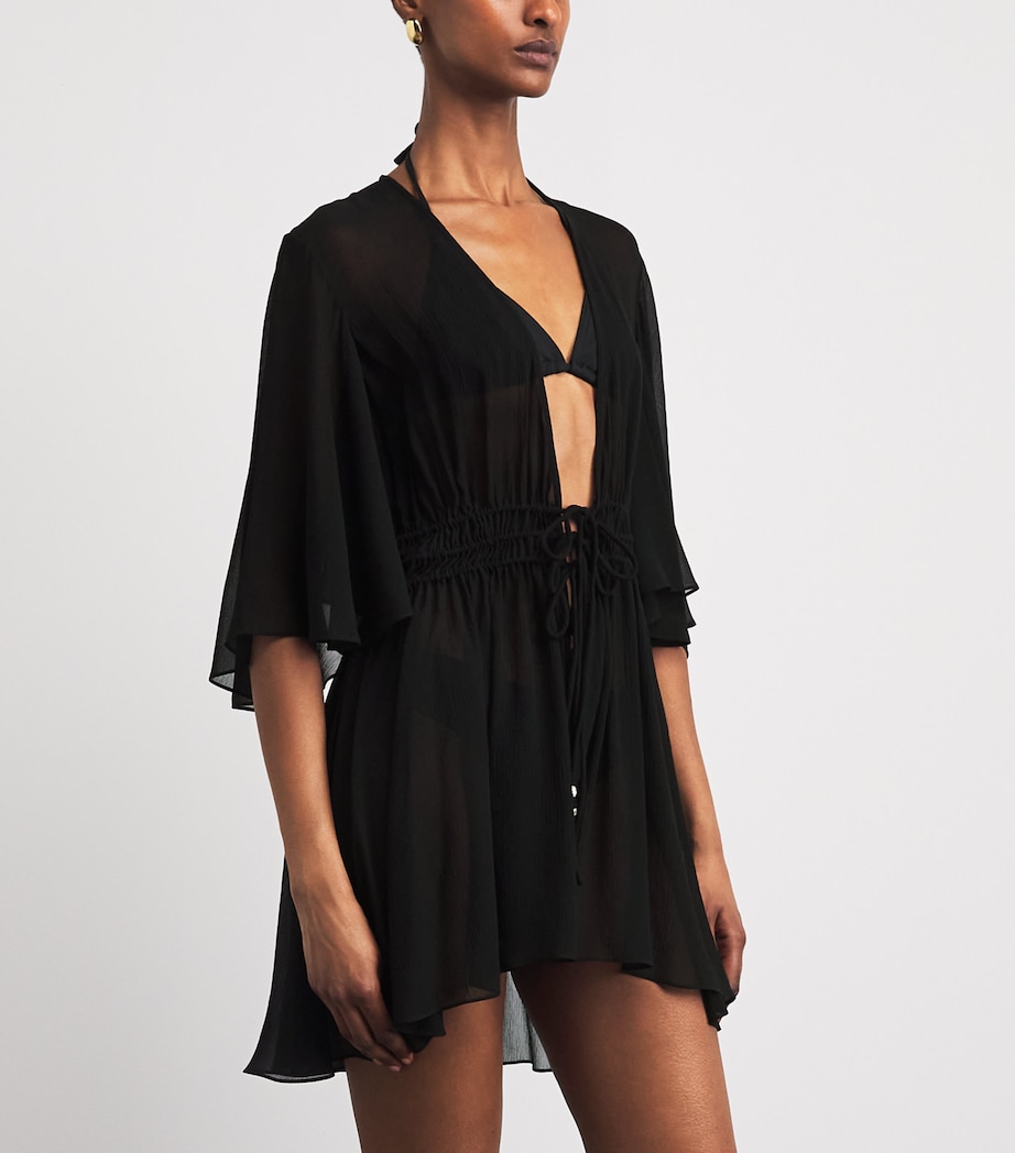 Eres Womens Silk Muslin Operette Short Kaftan Noir Image 4